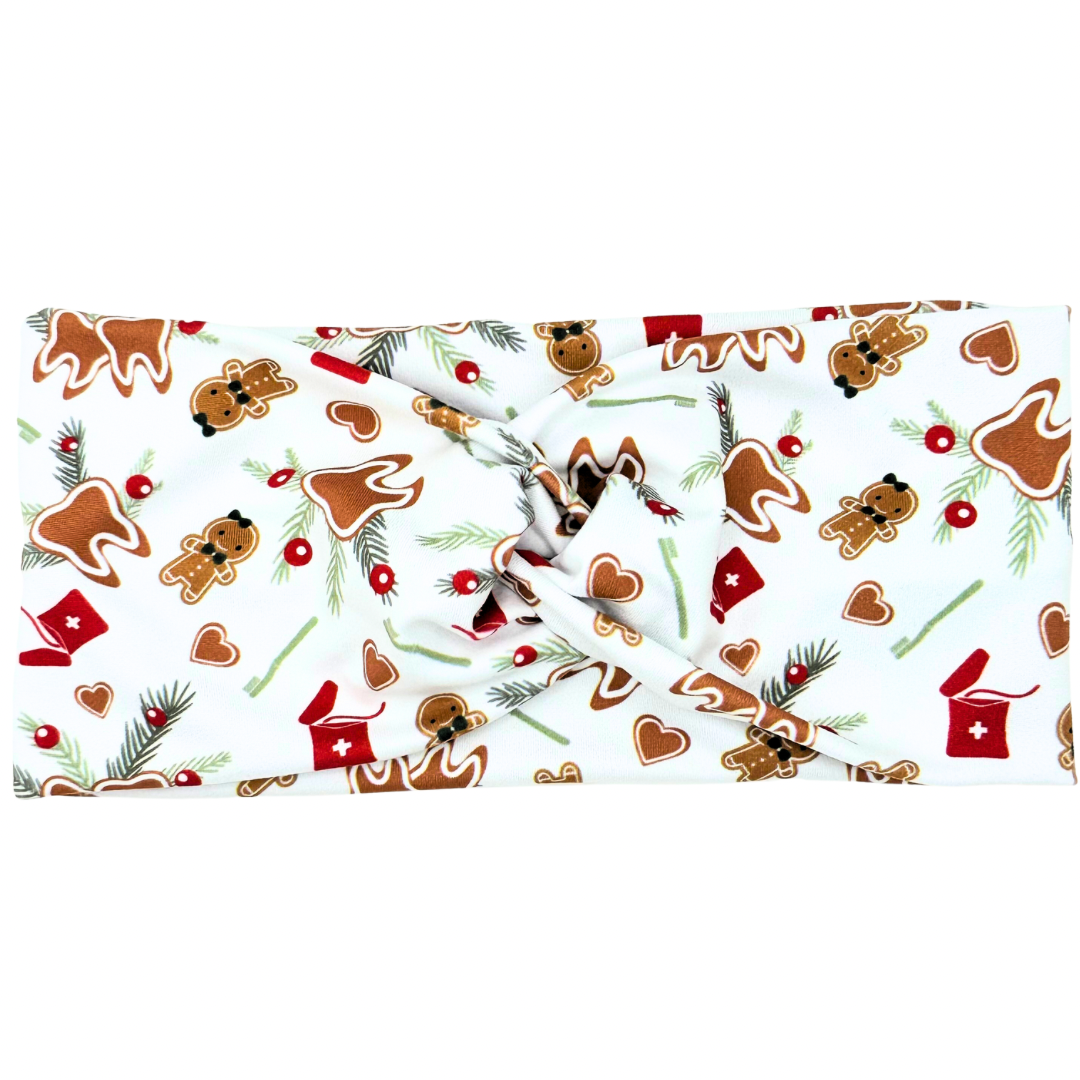 Gingerbread Dental- White Headband