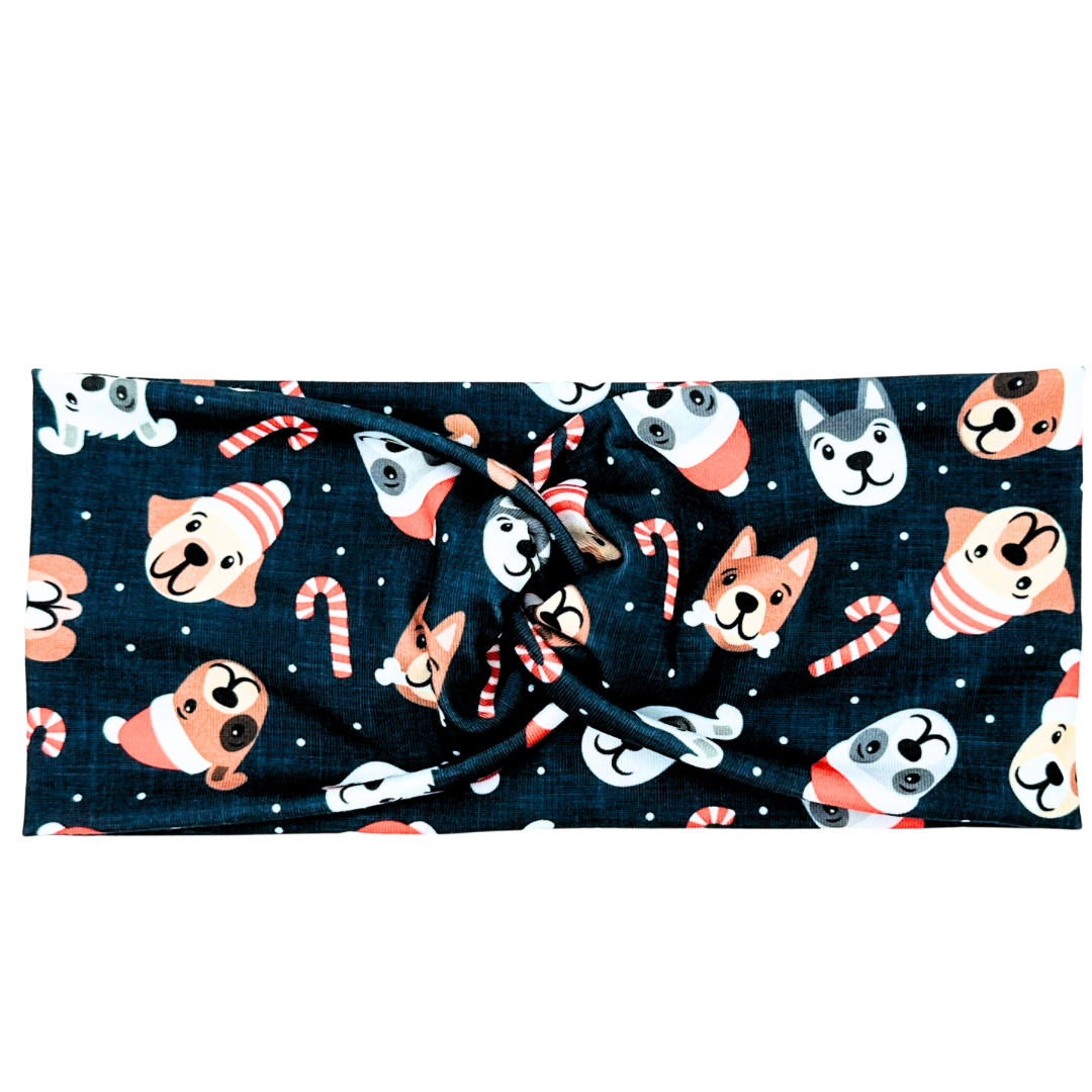 Dogs & Candy Canes Headband