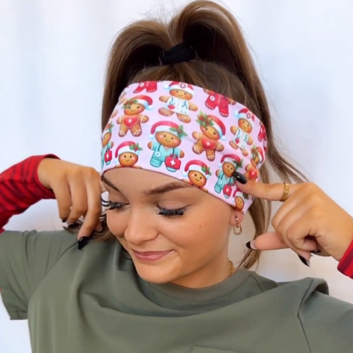 *Limited Edition* Christmas Gingerbread Healthcare - Pink Headband