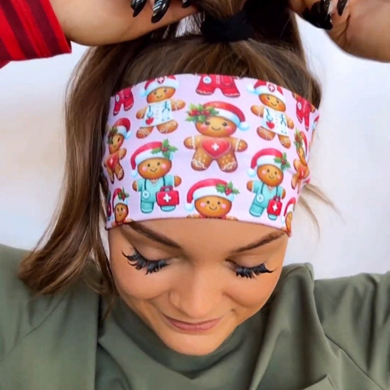 *Limited Edition* Christmas Gingerbread Healthcare - Pink Headband