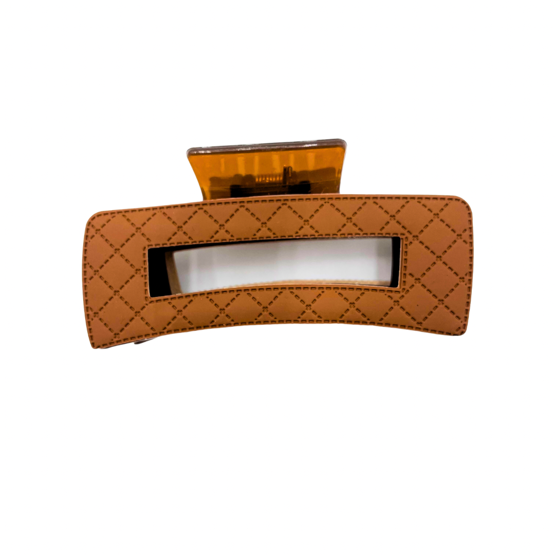 Tan Leather - Large Hair Claw