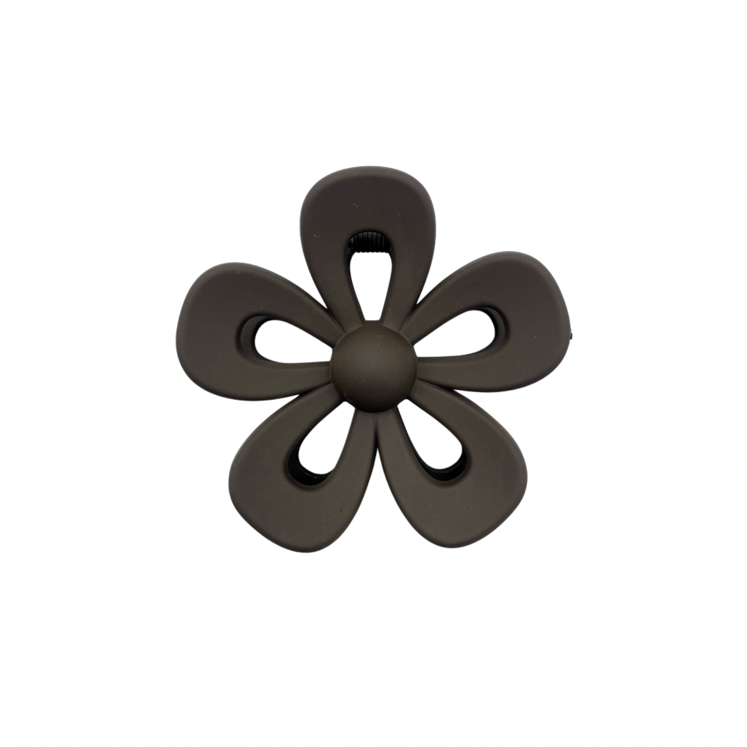 Brown Flower Small Hair Claw