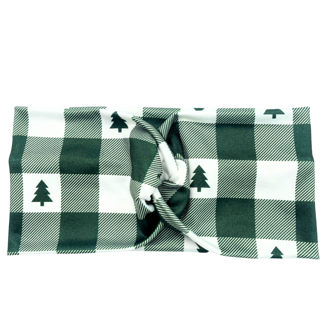 Christmas Tree Plaid Headband