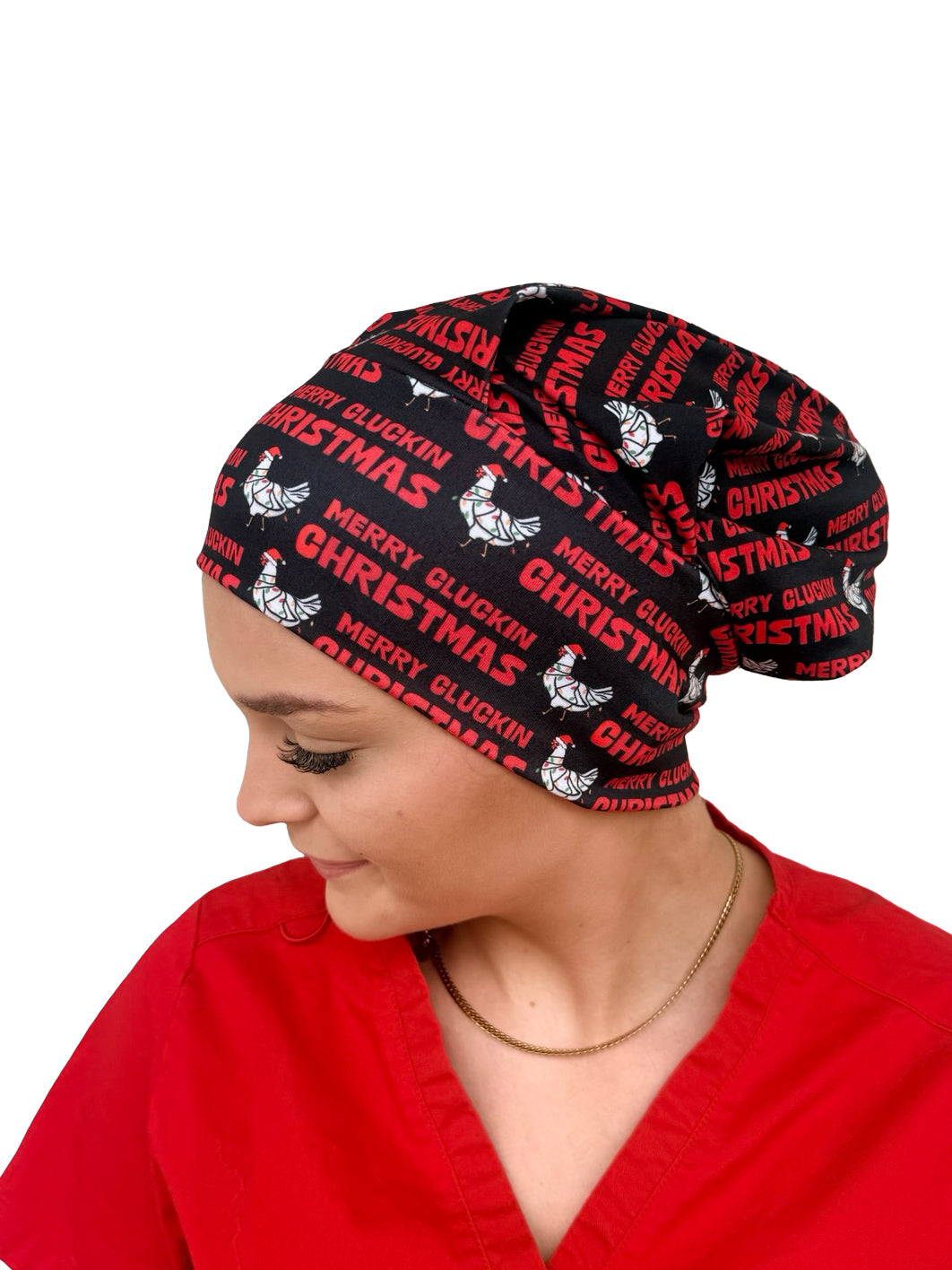 Merry Cluckin Christmas Soft Scrub Cap