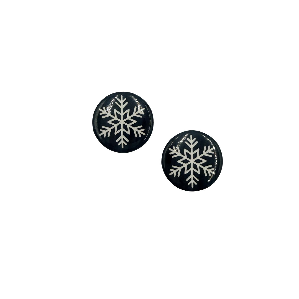 Snowflake Black Magnetic Buttons