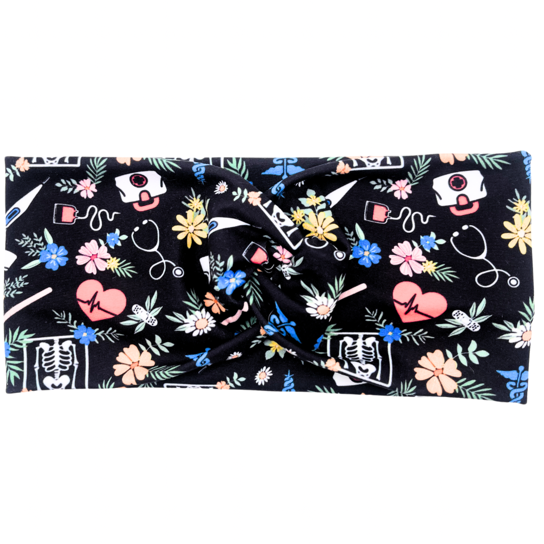 Floral Healthcare - Black Headband