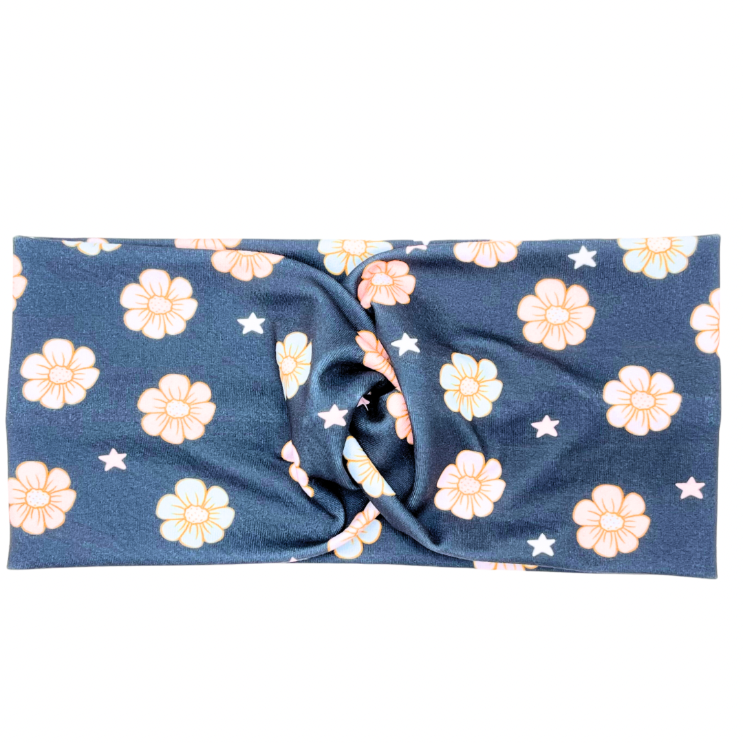 Starry Night Pastel Florals Headband