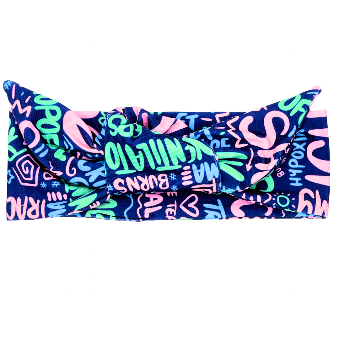ICU Scribbles Adjustable Tie Headband