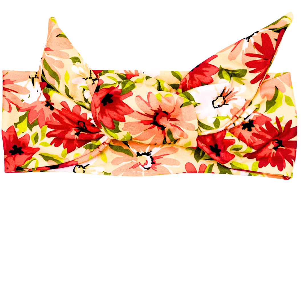 Autumn Floral Adjustable Tie Headband