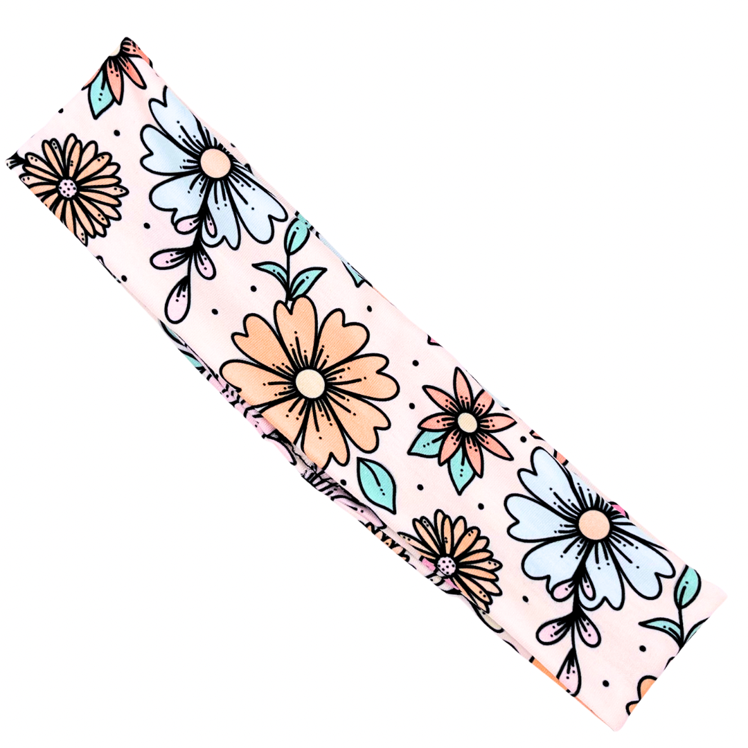 Colorful Flowers Athletic Headband