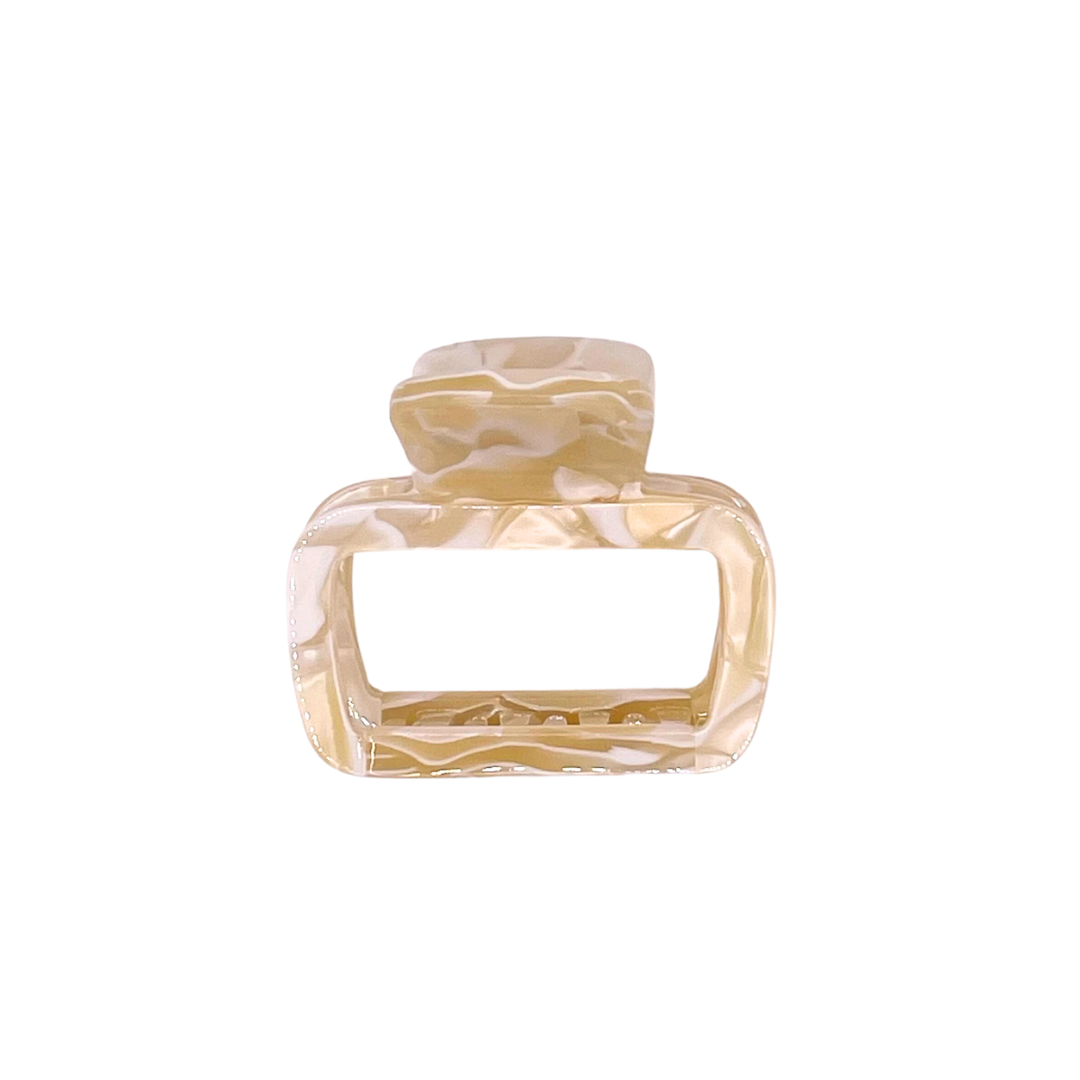 Cream & White Swirls Small Hair Claw