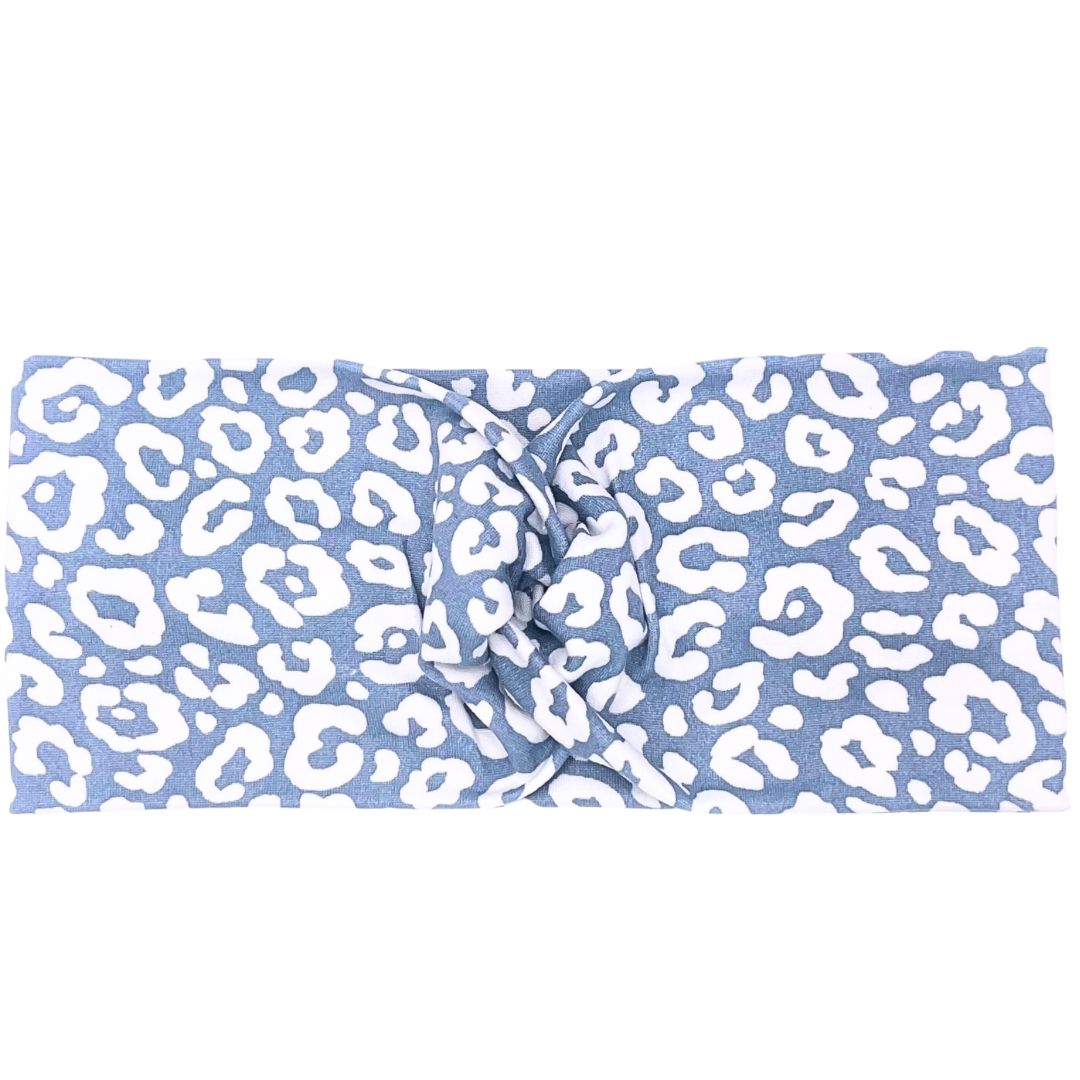 Leopard Print Blue Headband