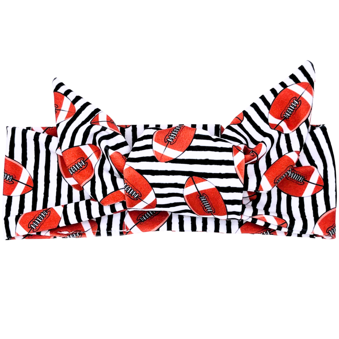 Football Stripes Adjustable Tie Headband
