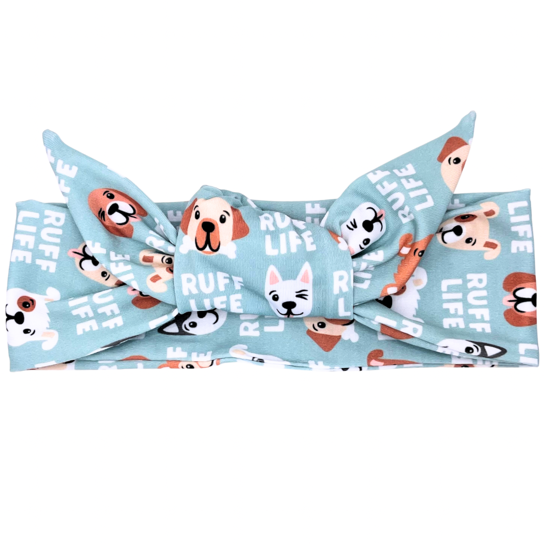 Ruff Life - Light Blue Adjustable Tie Headband
