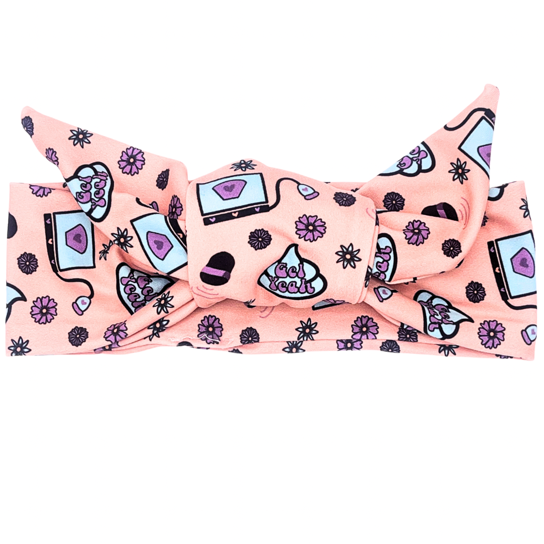 Gel Yeah Ultrasound - Peach Adjustable Tie Headband