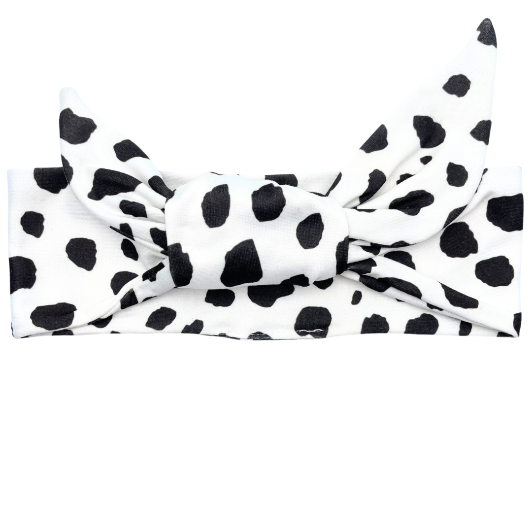 Dalmatian Print Adjustable Tie Headband