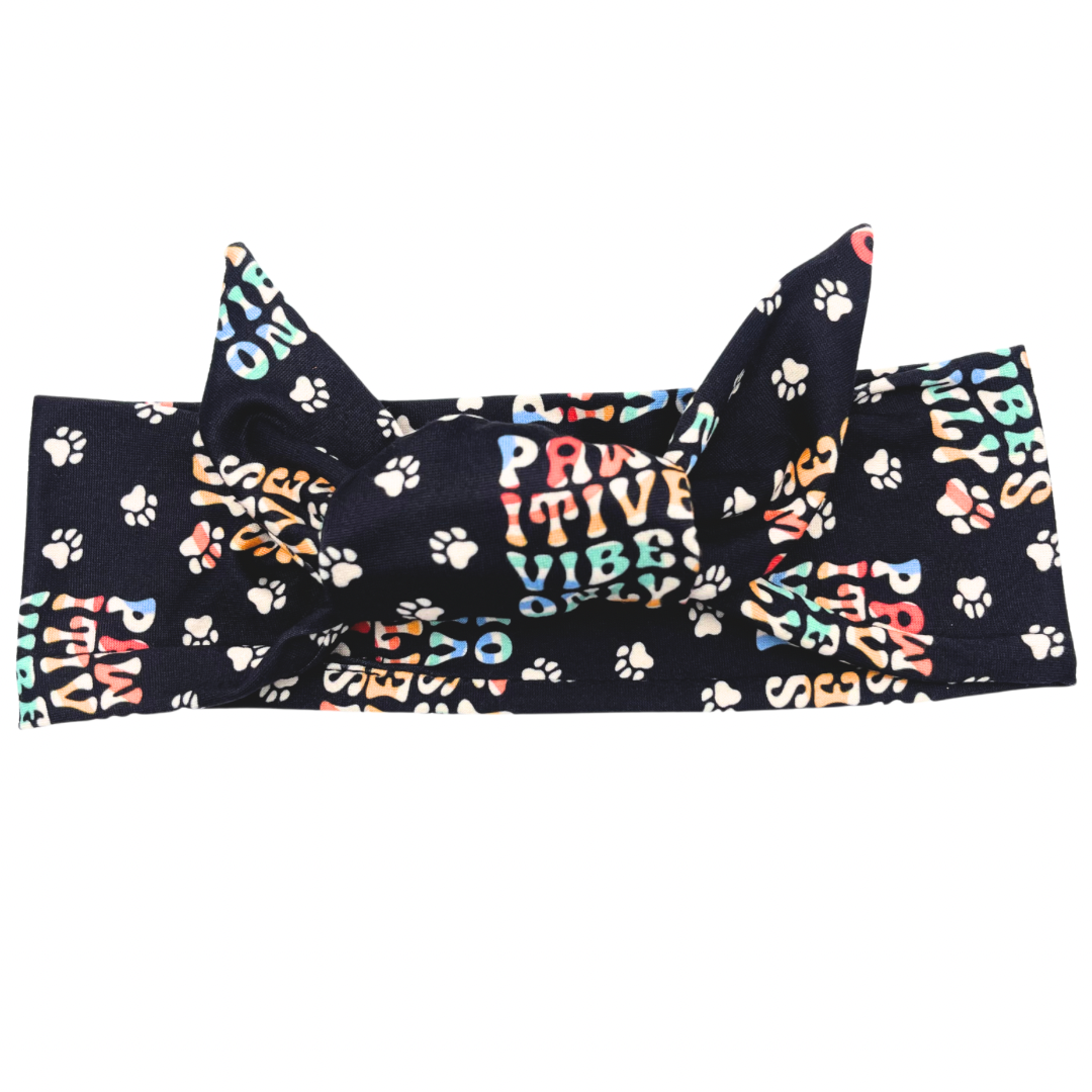 Paws-itive Vibes Only Adjustable Tie Headband