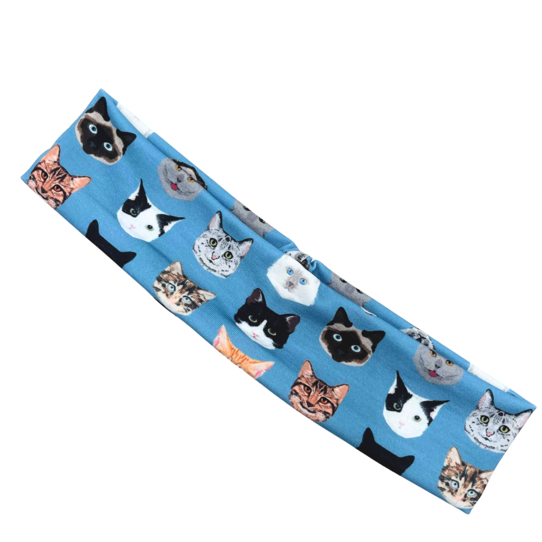 All the Cats - Blue Athletic Headband