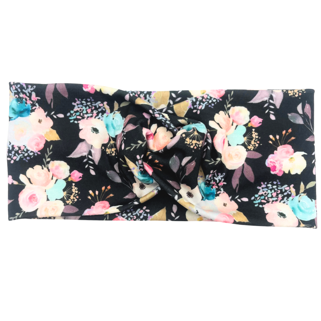 Boho Floral - Black Headband