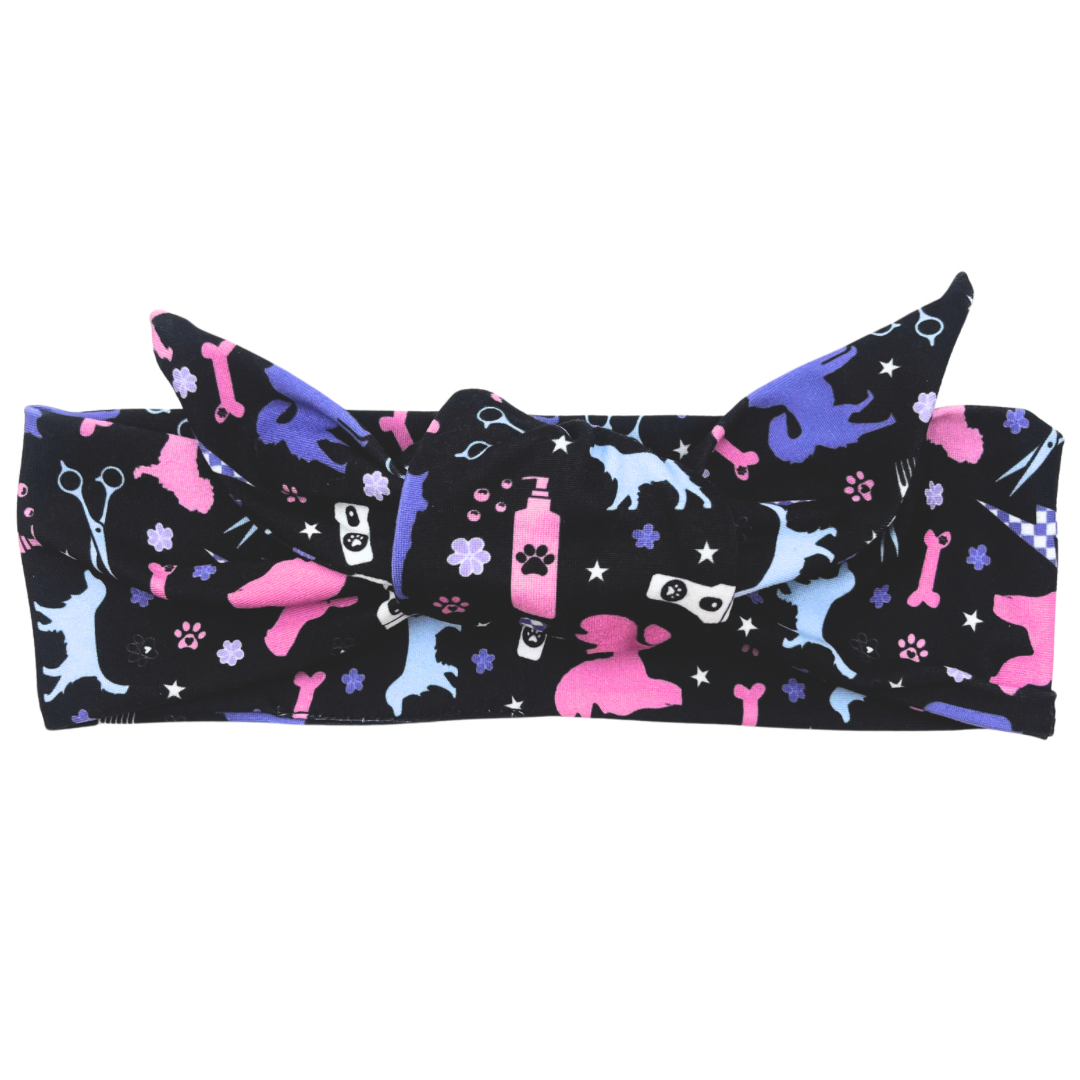 Pet Groomer Supplies - Black Adjustable Tie Headband
