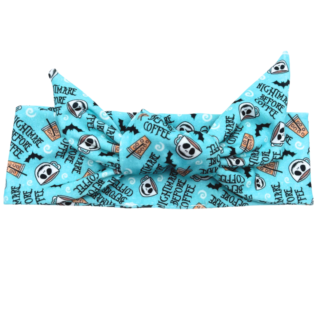 Nightmare Before Coffee Adjustable Tie Headband