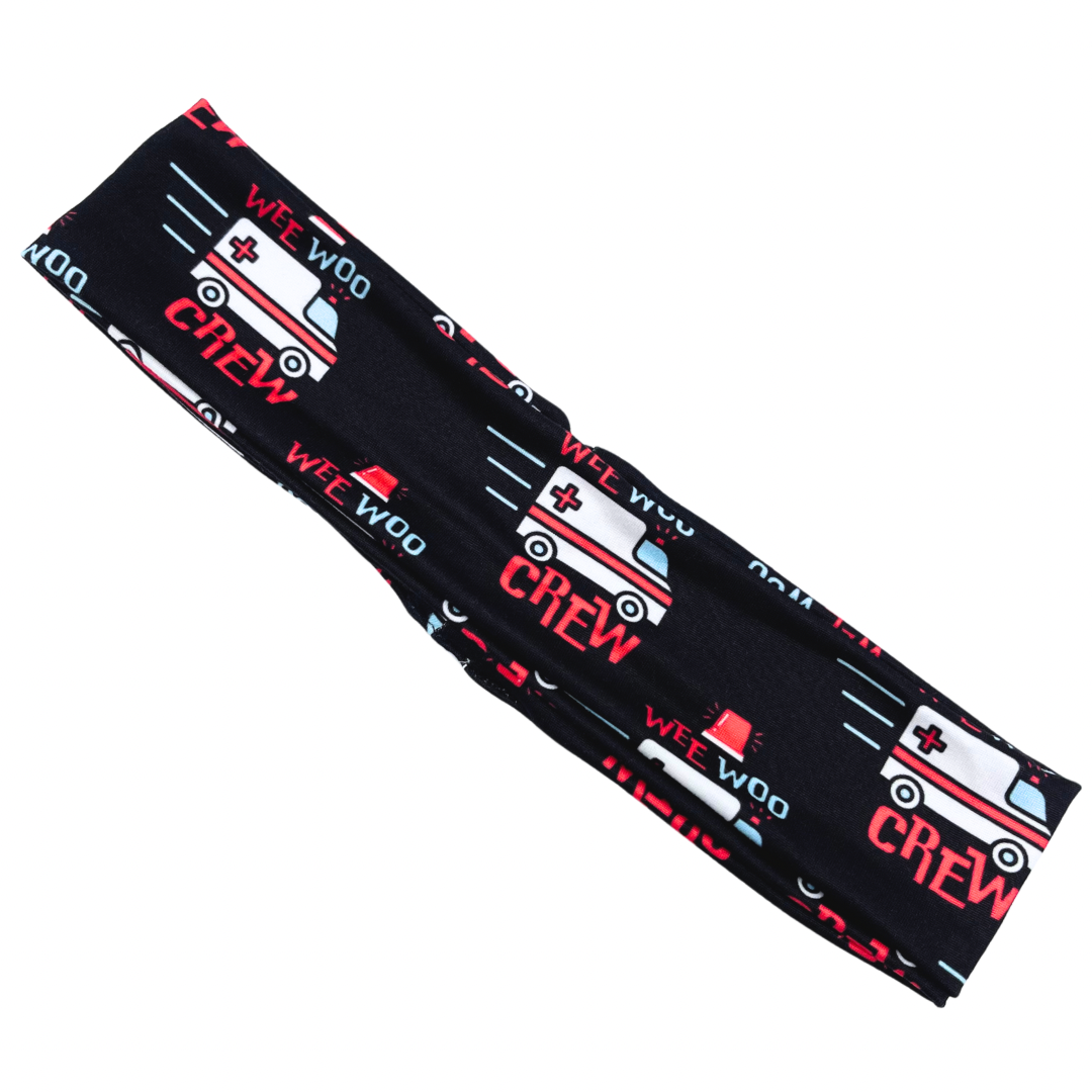 Wee Woo Crew - Black Athletic Headband