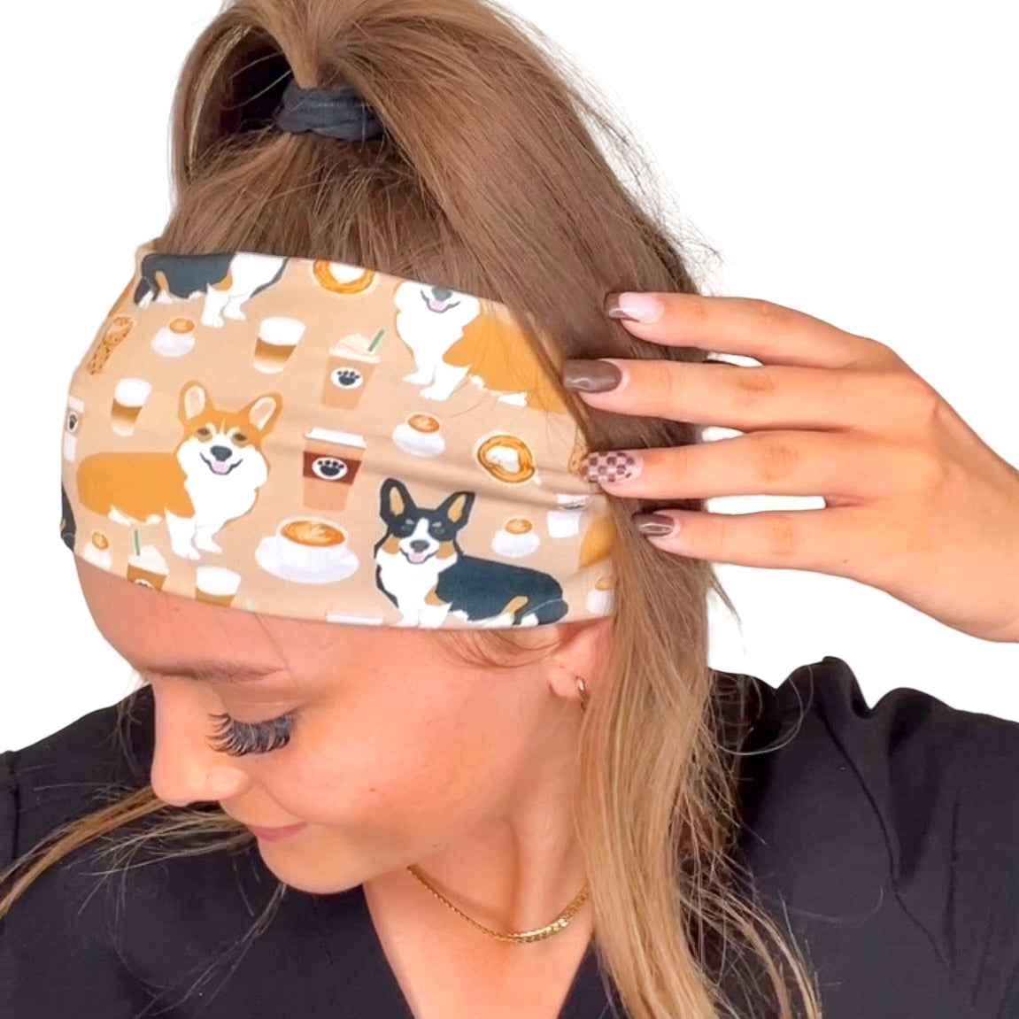 Corgi Dogs & Coffee Headband