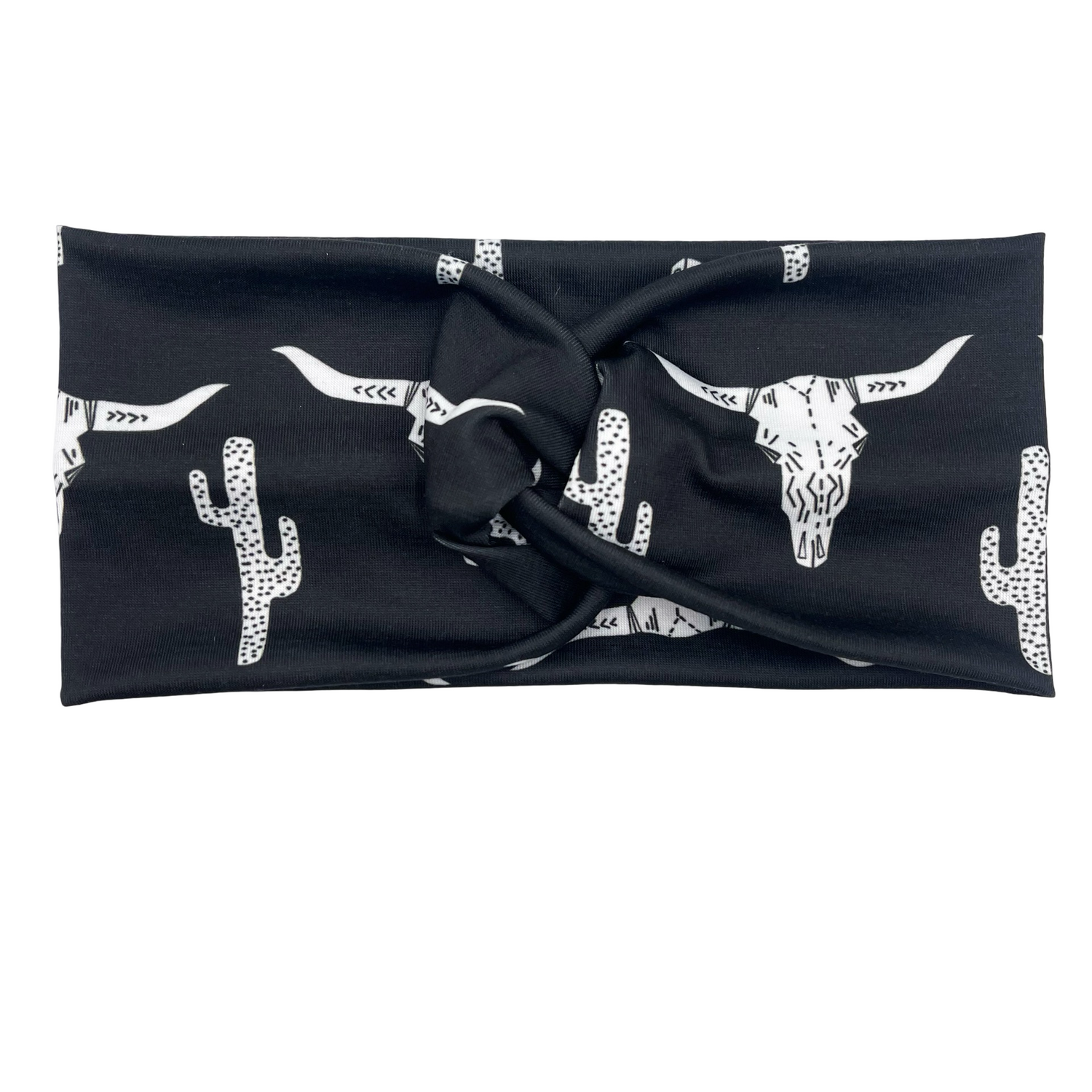 Cow Skulls & Cactus - Black Headband