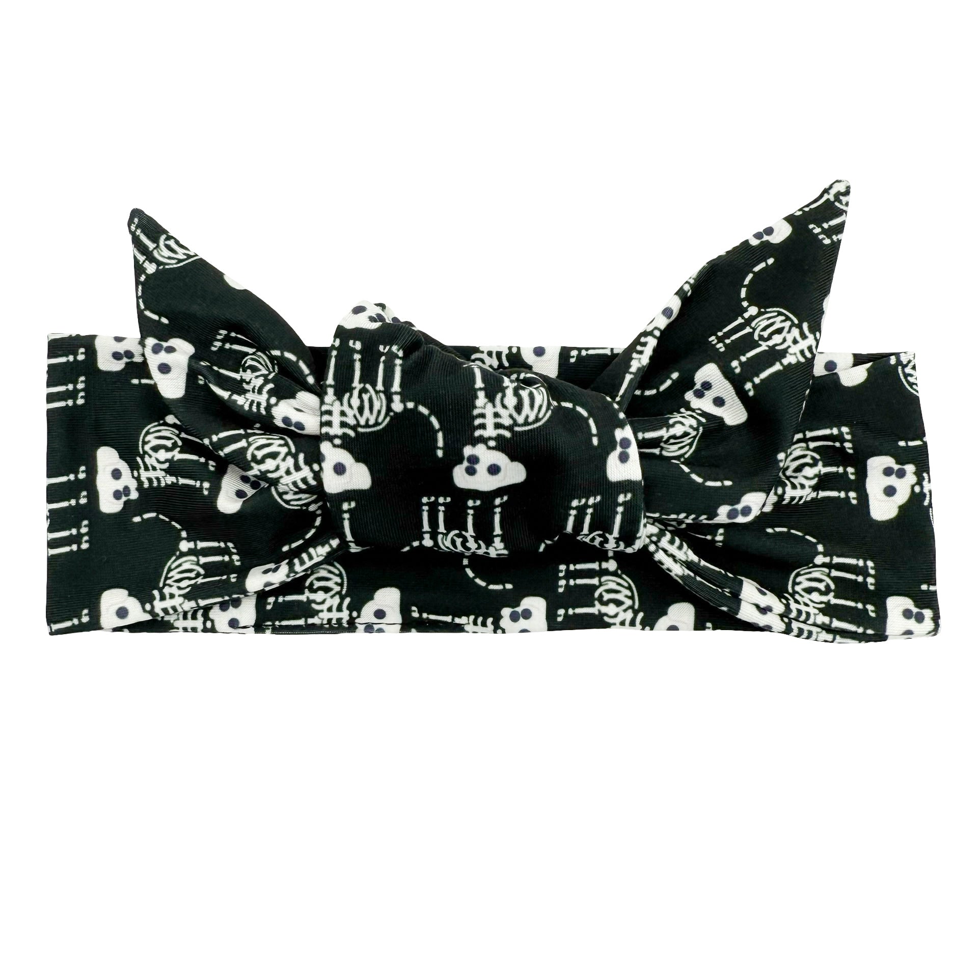 Skeleton Dogs - Black Adjustable Tie Headband