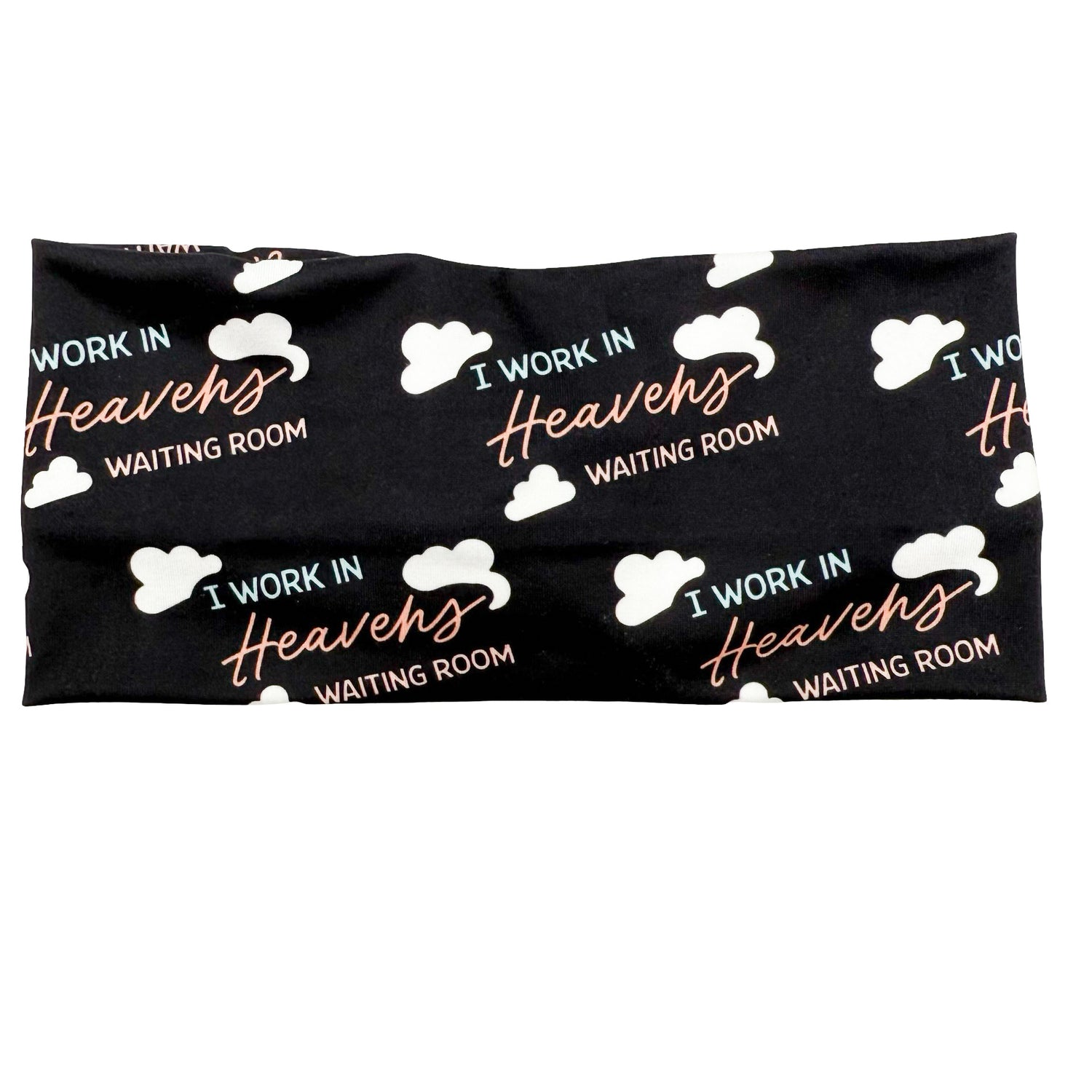 I Work In Heavens Waiting Room - Black Headband