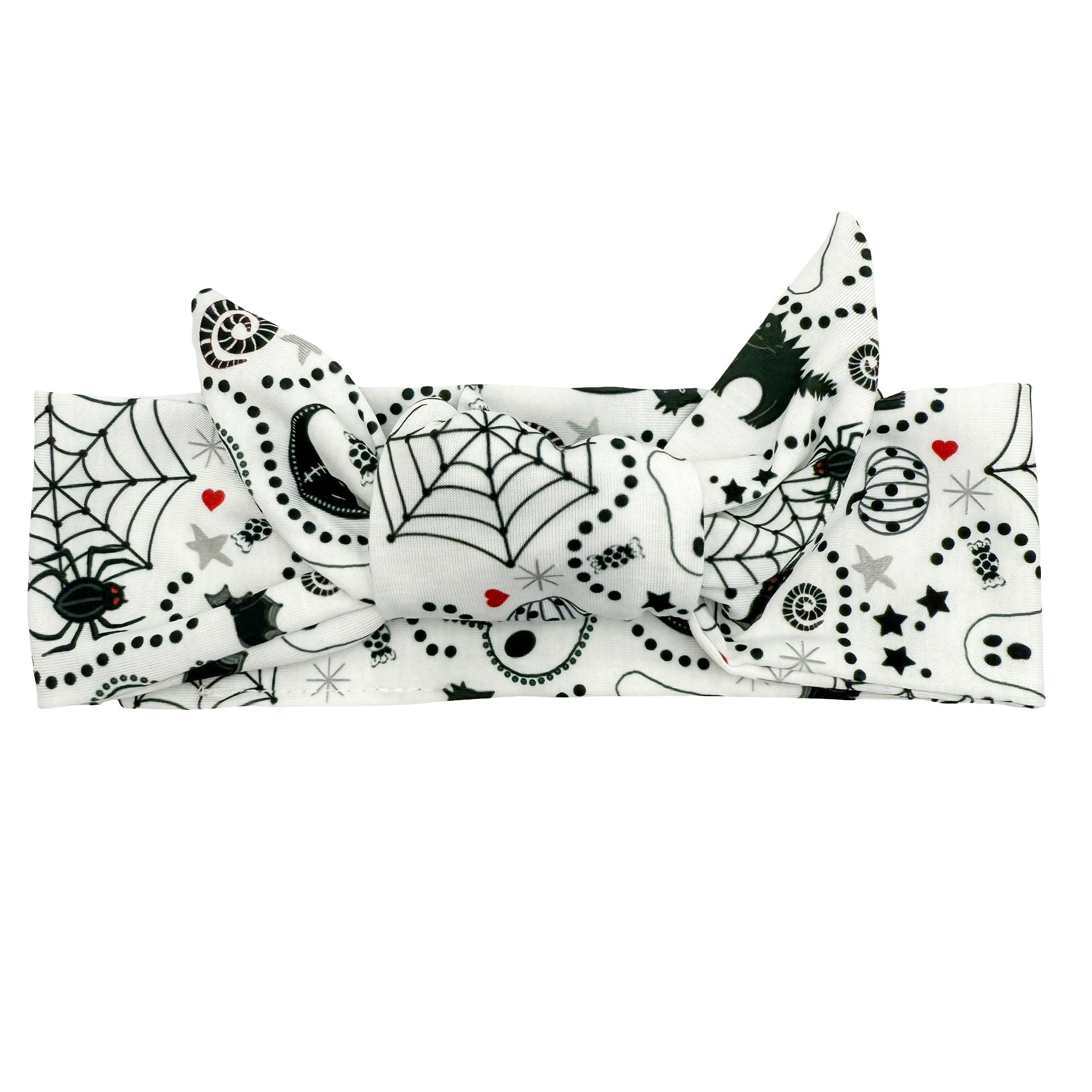 *Limited Edition* Halloween Vibes - White Adjustable Tie Headband