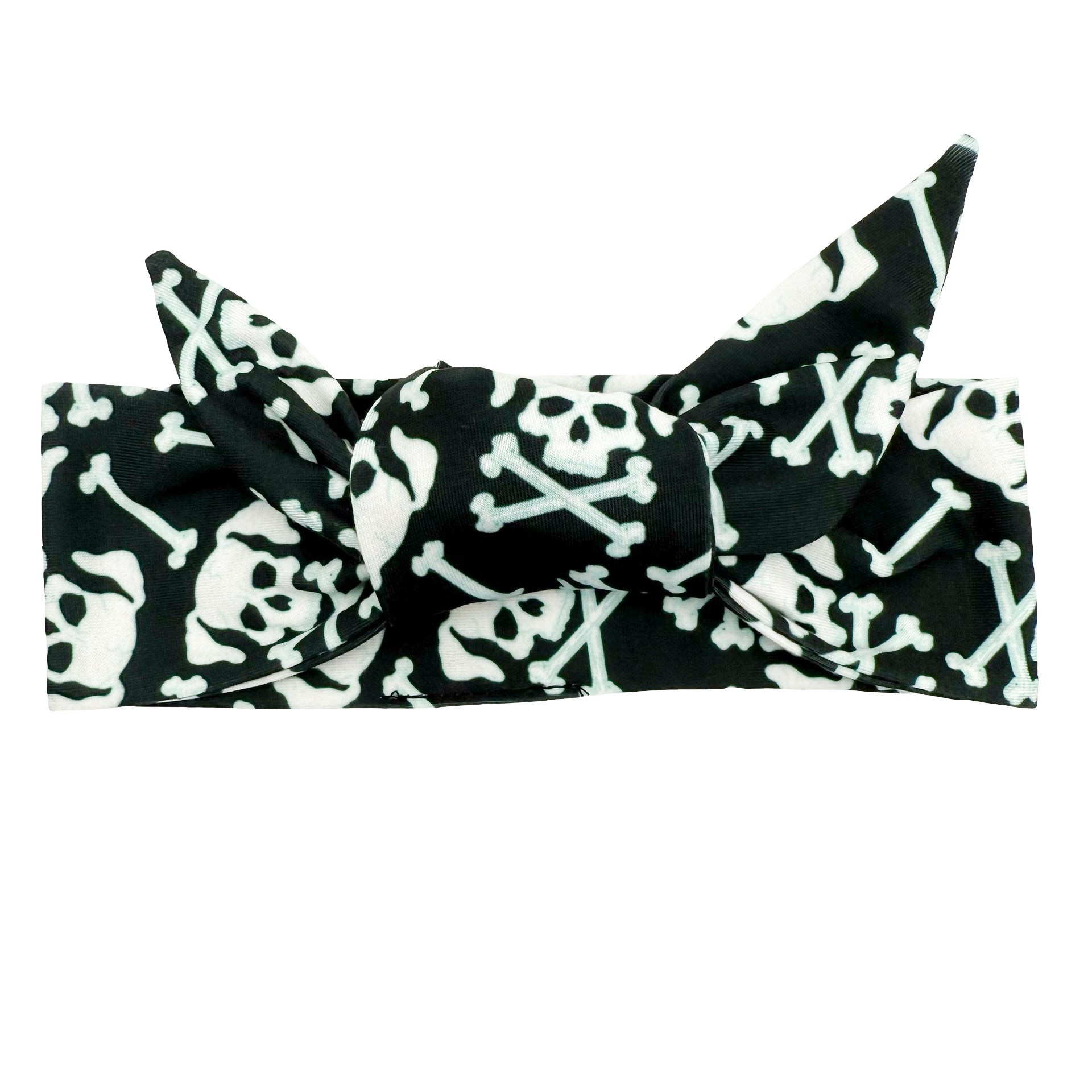 *Limited Edition* Dog Skull & Bones - Black Adjustable Tie Headband