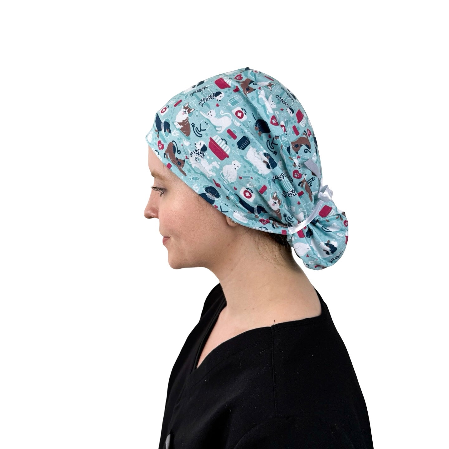 Vet Medicine Teal - Soft Ponytail Scrub Cap