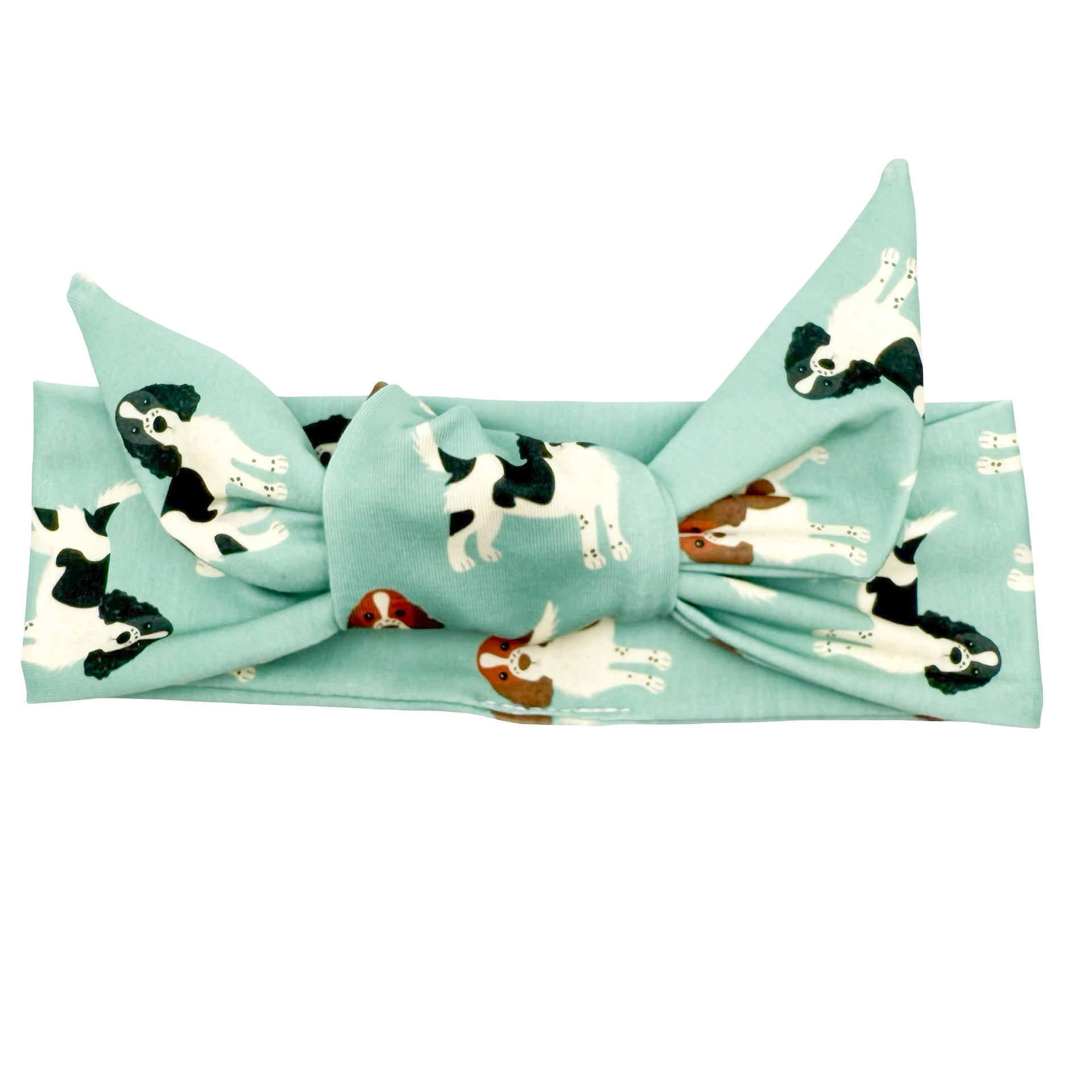 Springer Spaniel - Light Blue Adjustable Tie Headband