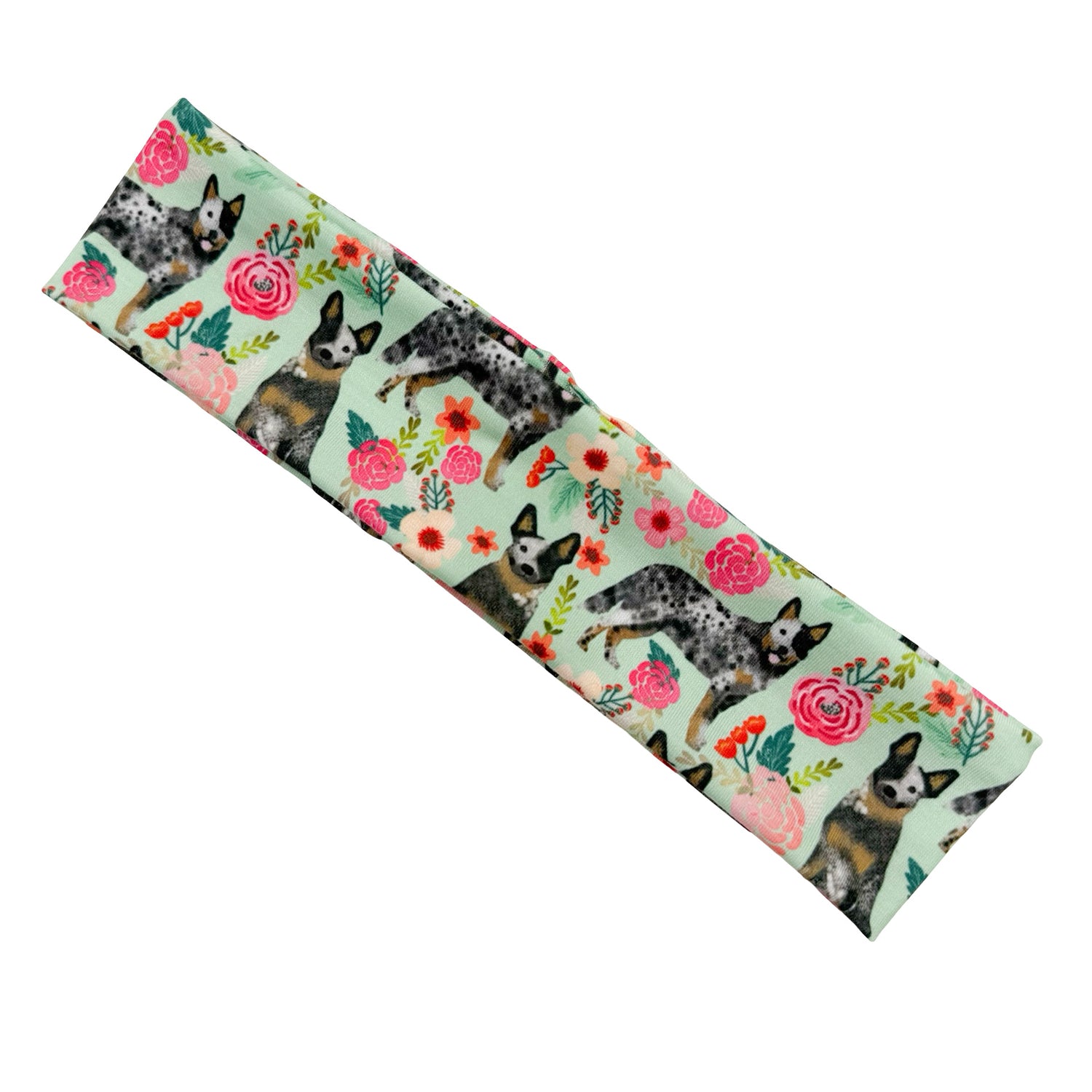 Floral Blue Heelers Athletic Headband