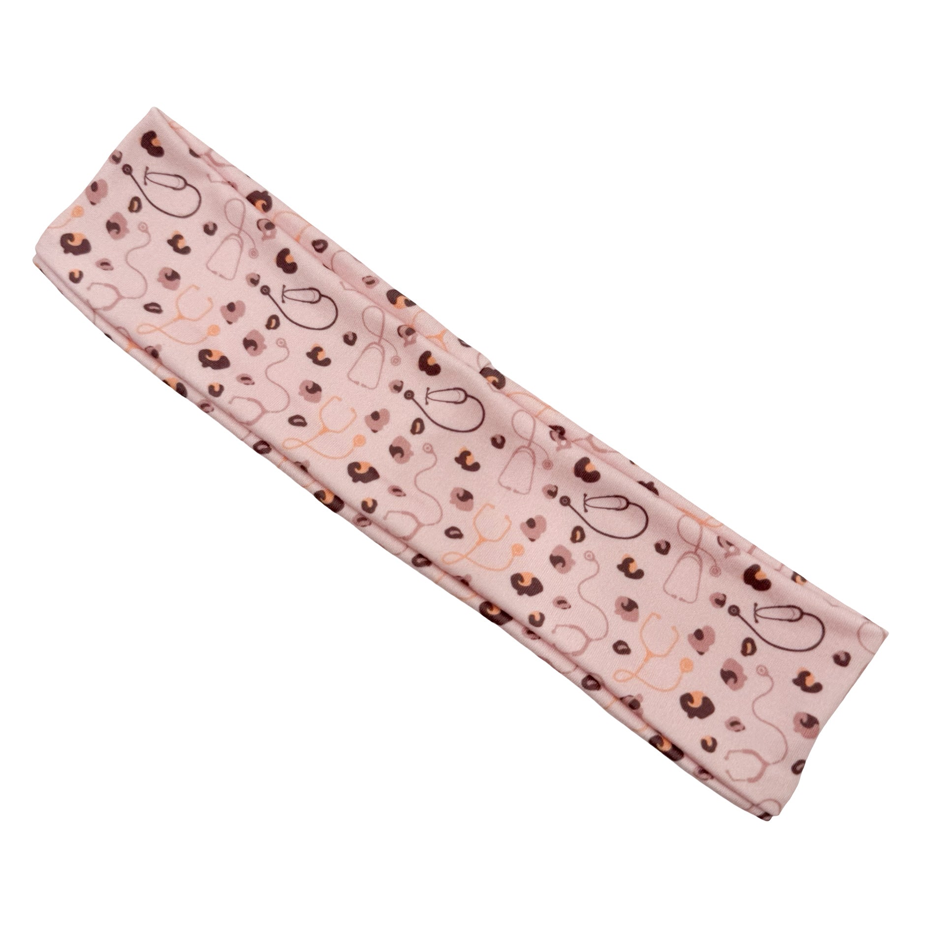 Leopard Stethoscope - Pink Athletic Headband
