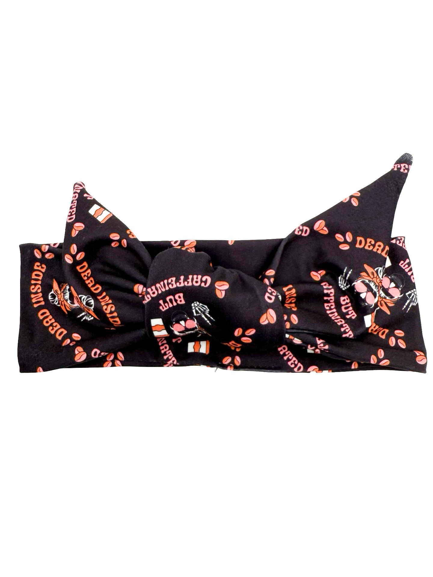 Dead Inside But Caffeinated Adjustable Tie Headband