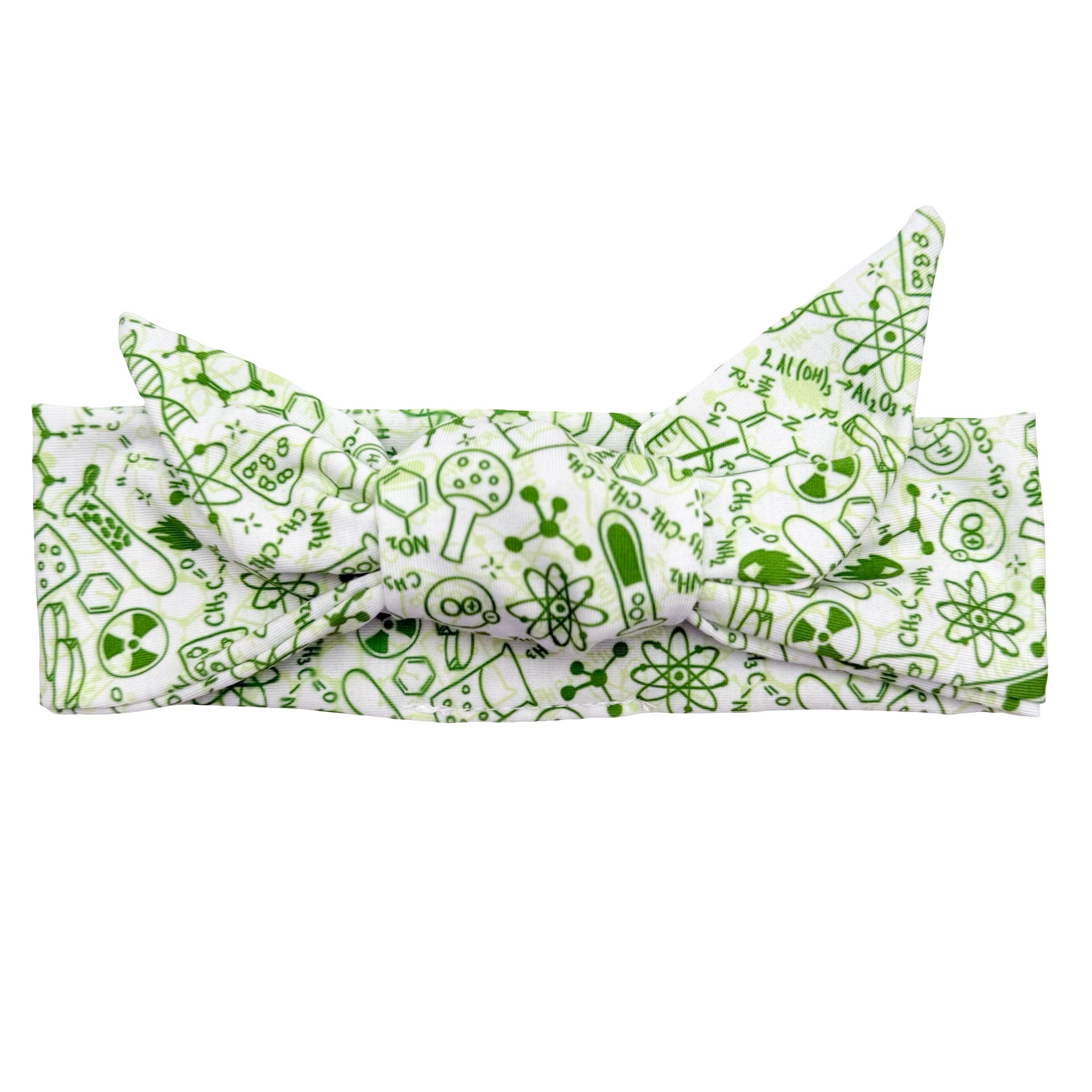 Chemistry - Green & White Adjustable Tie Headband