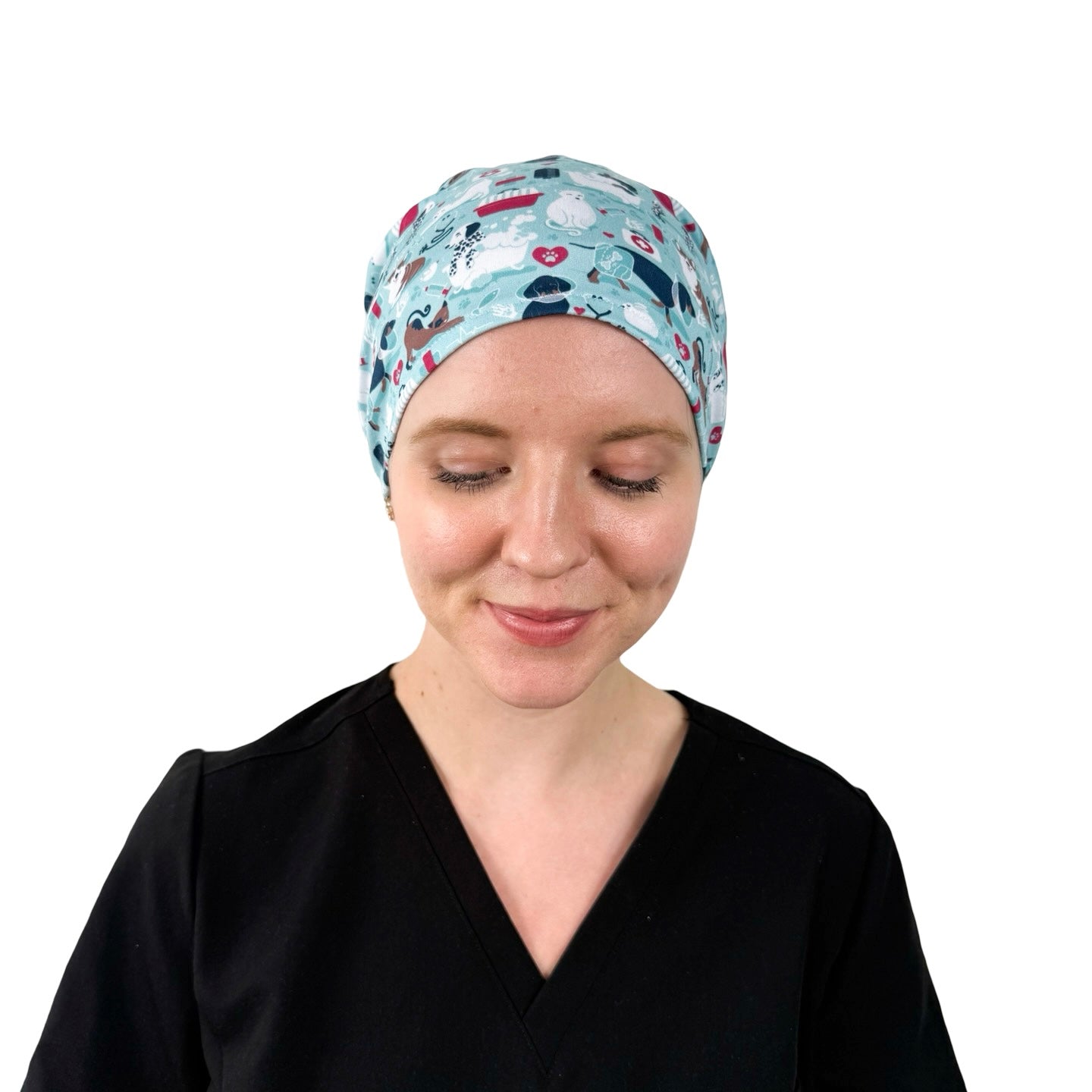 Vet Medicine Teal - Soft Ponytail Scrub Cap