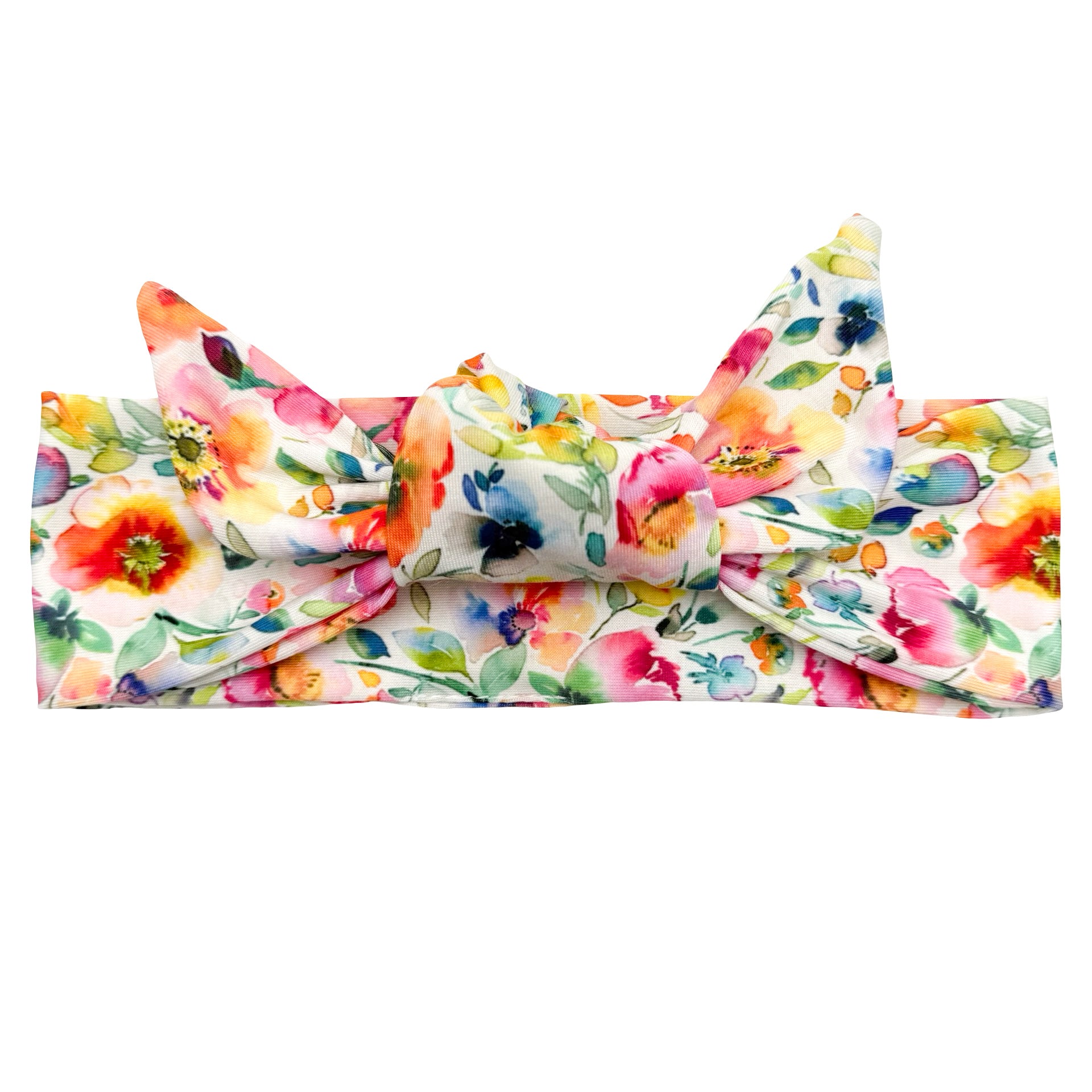 Watercolor Spring Florals Adjustable Tie Headband