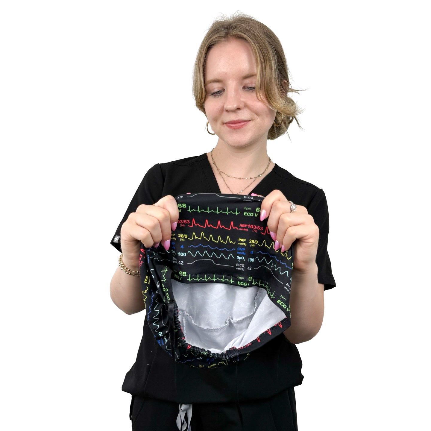 Hemodynamics Monitor - Soft Ponytail Scrub Cap