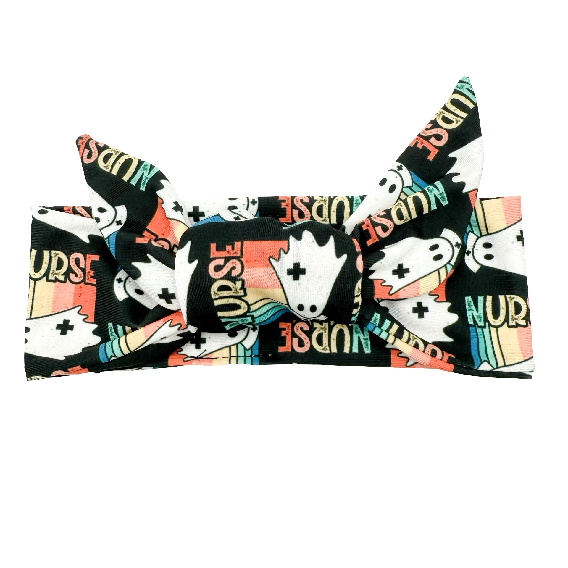 Colorful Nurse Ghost Adjustable Tie Headband