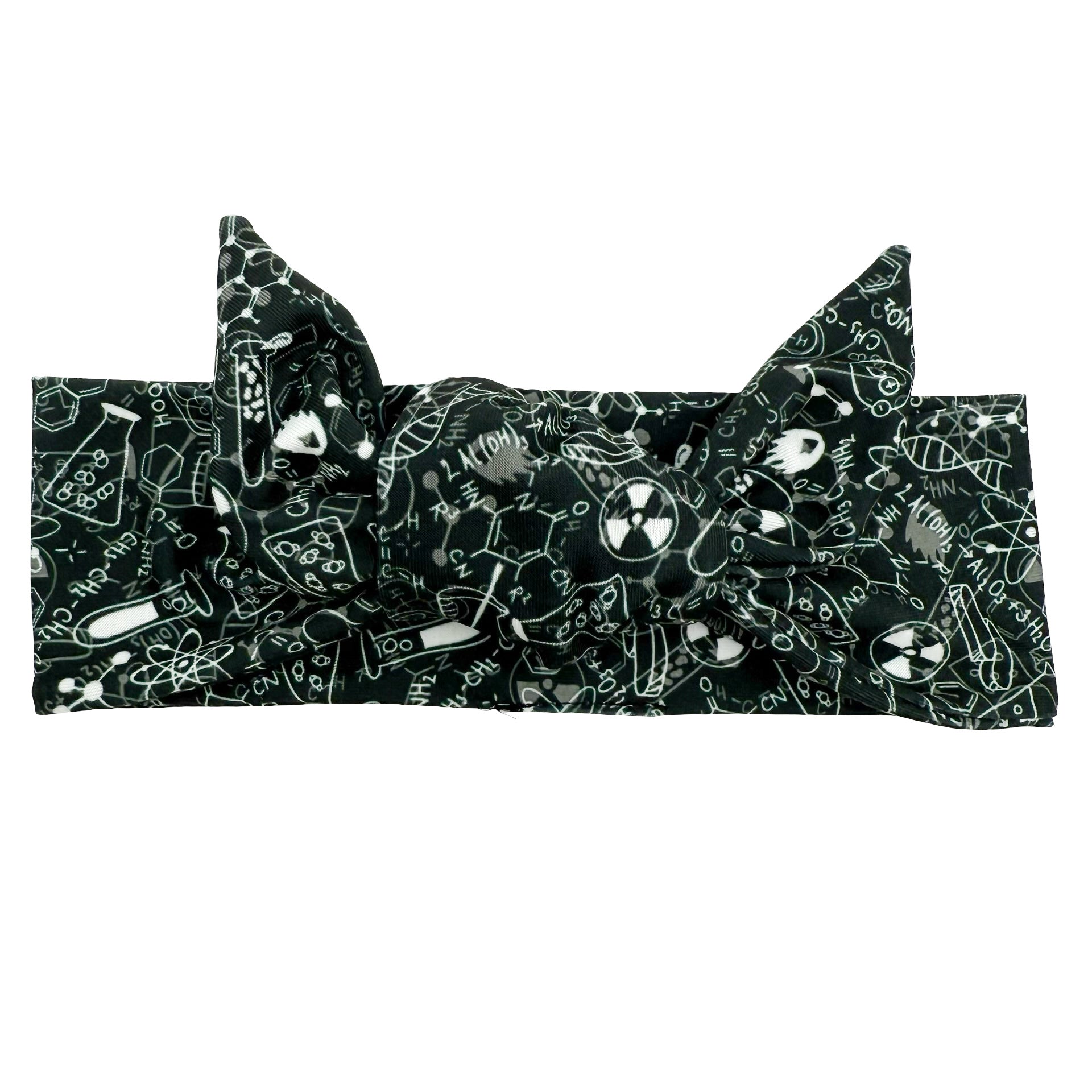 Chemistry - Black & White Adjustable Tie Headband