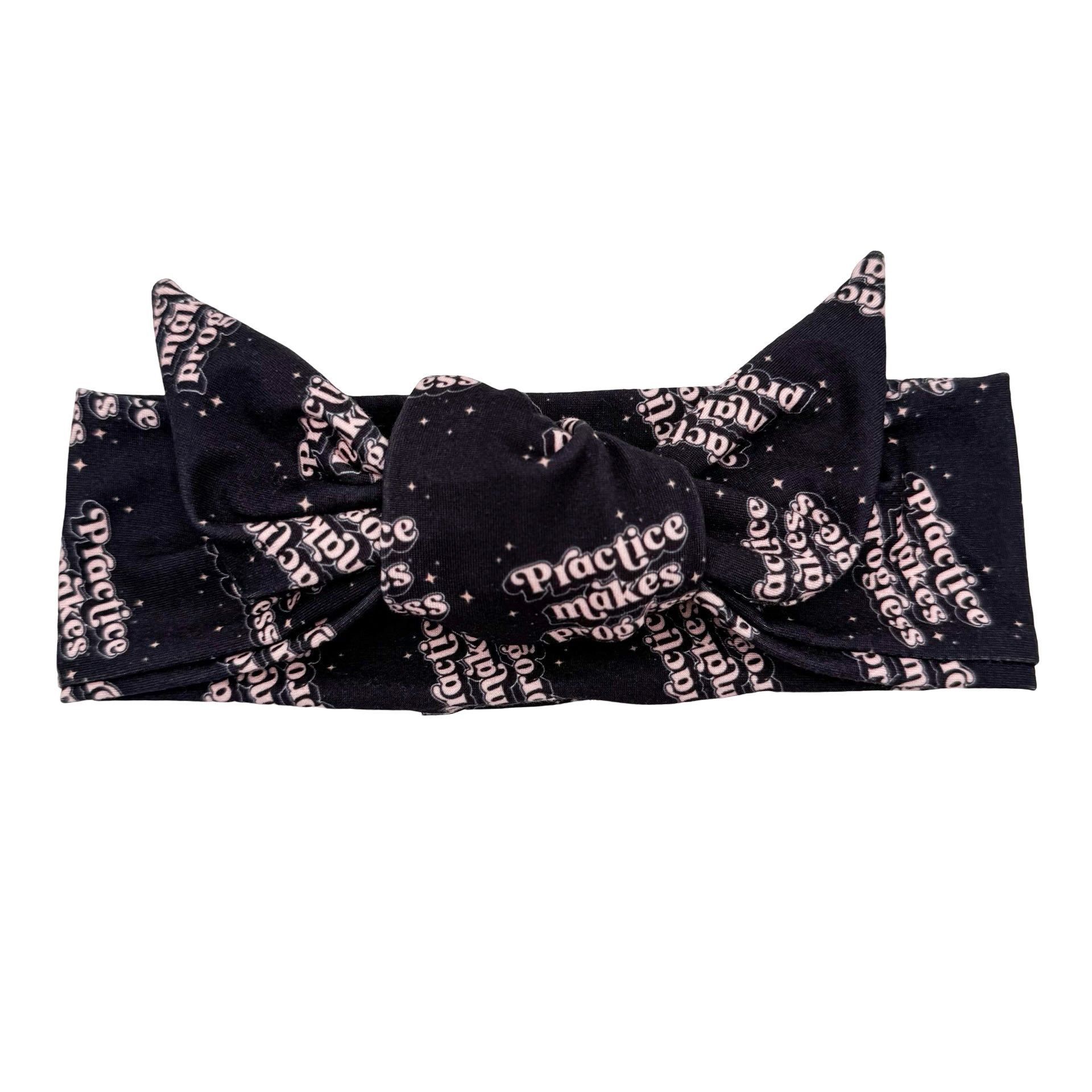 Practice Makes Progress Adjustable Tie Headband