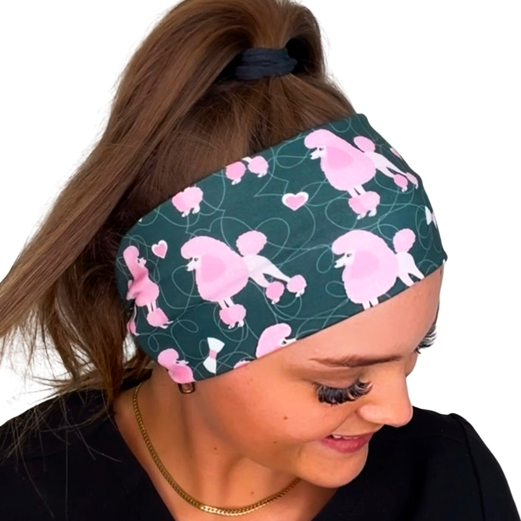 Pink Poodle Dogs Headband