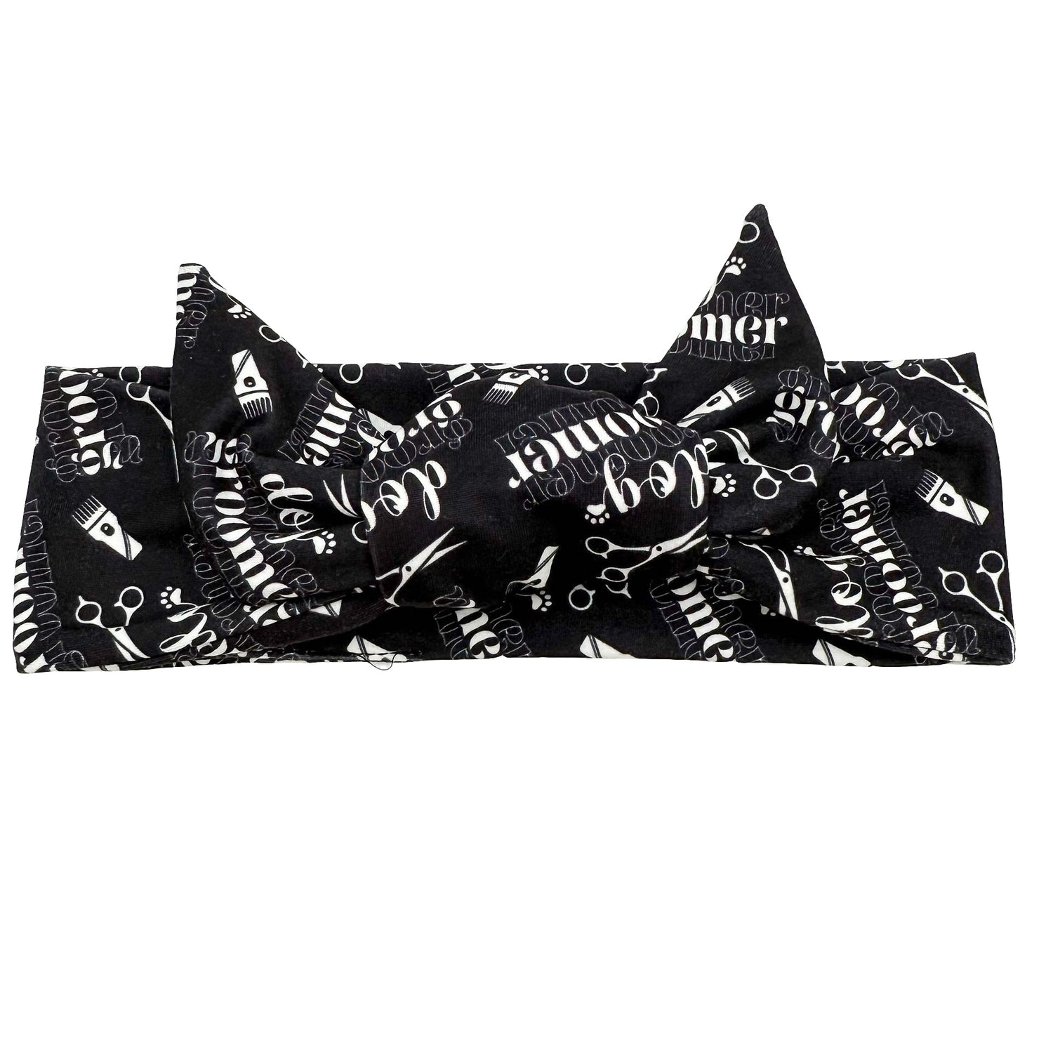 Dog Groomer Black Adjustable Tie Headband