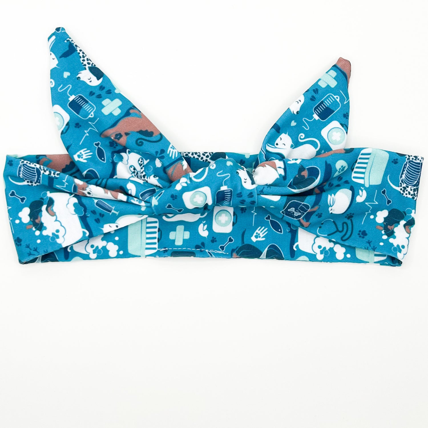 Vet Medicine Blue Adjustable Tie Headband