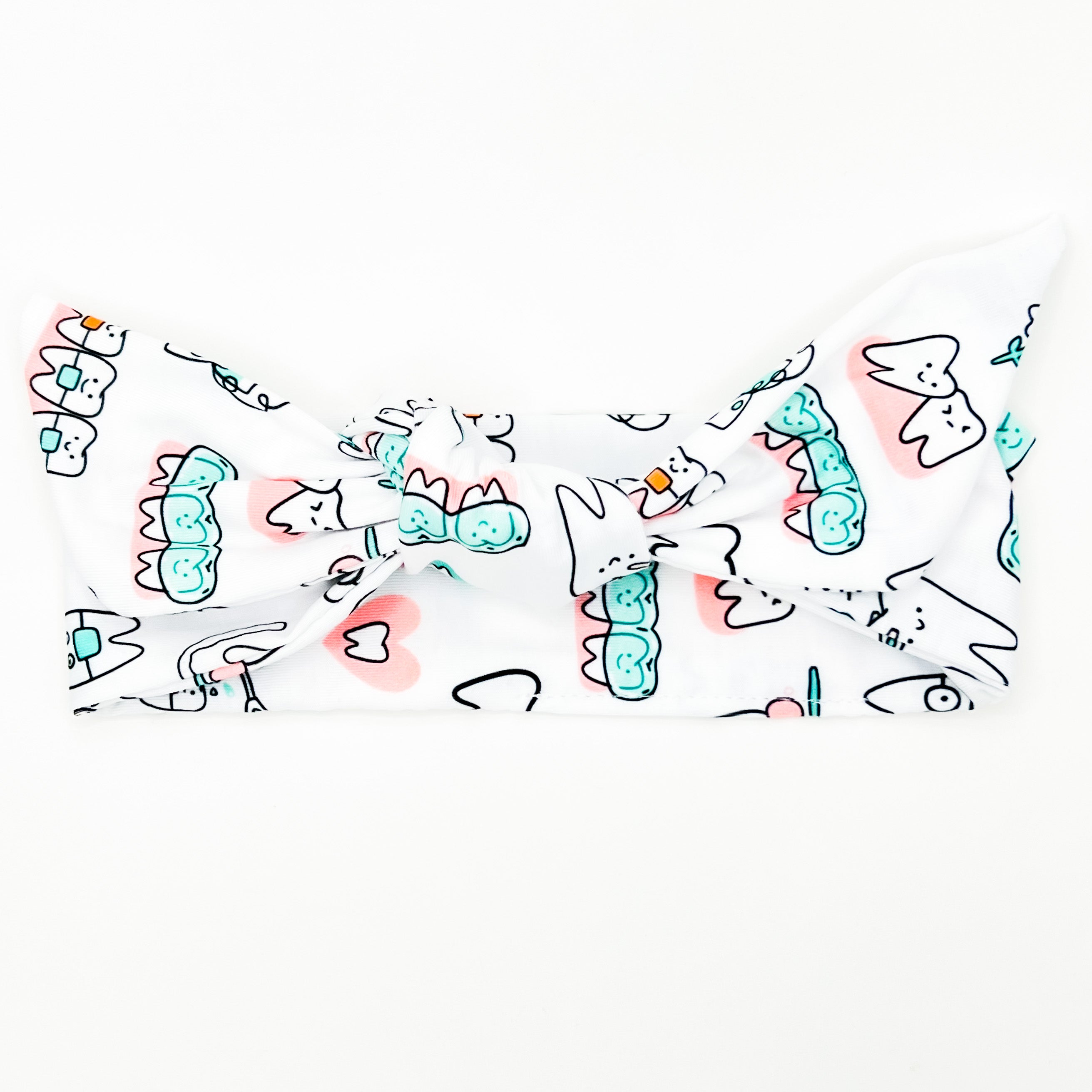 White Dental Adjustable Tie Headband