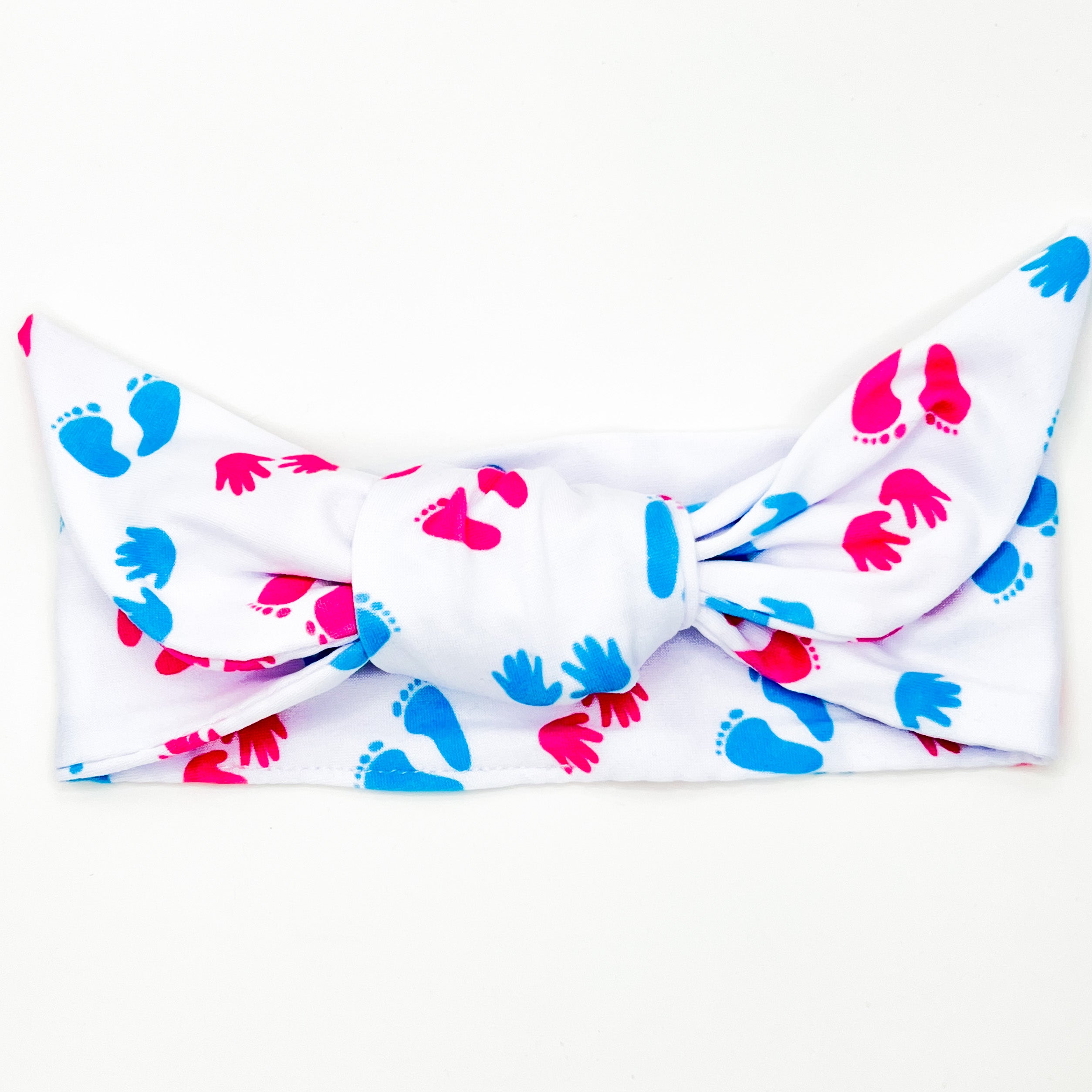 Baby Hands & Feet Adjustable Tie Headband