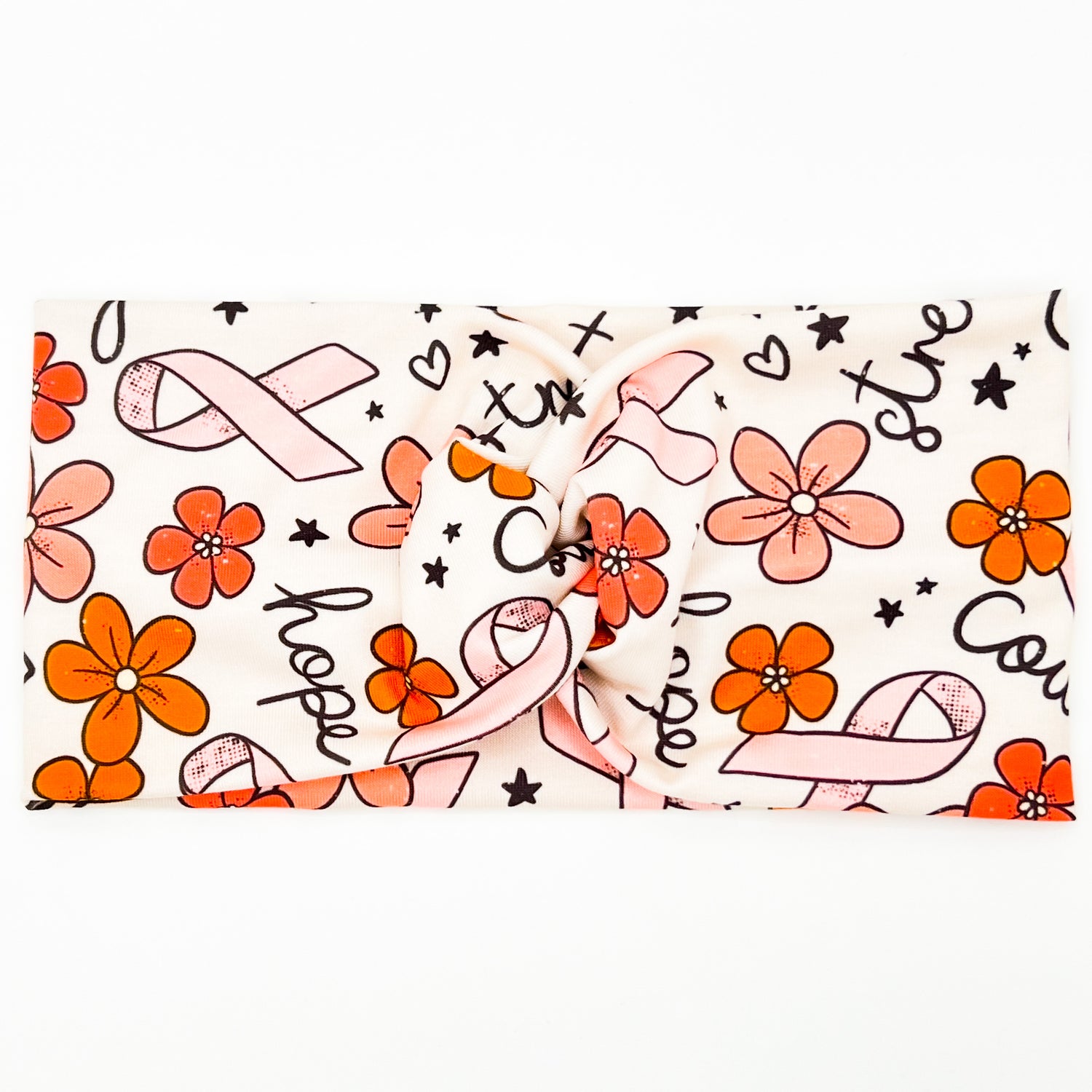 Floral Cancer Ribbons Headband